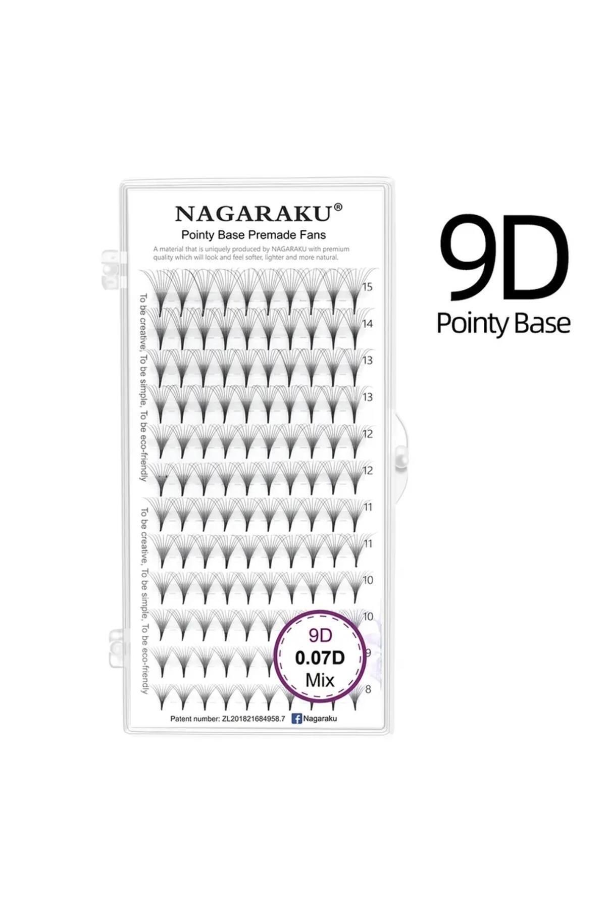NAGARAKU 9d Volüme Ipek Kirpik 0.7 Kalınlık D Kıvrım 8-15 Mm Boy Aralığı Mix Kutu