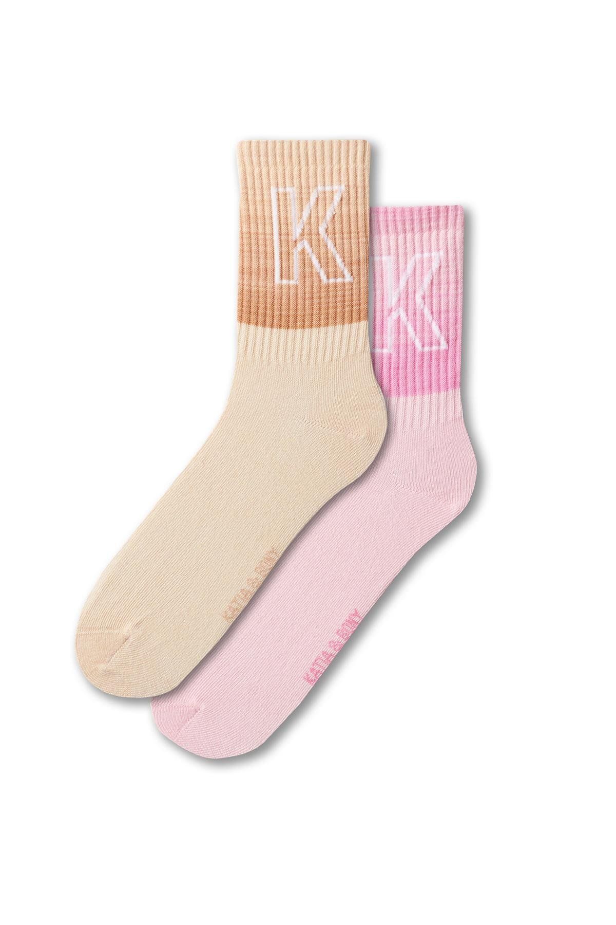 Katia & Bony Kadın Harf Desenli Renk Geçişli 2'li Soket Çorap