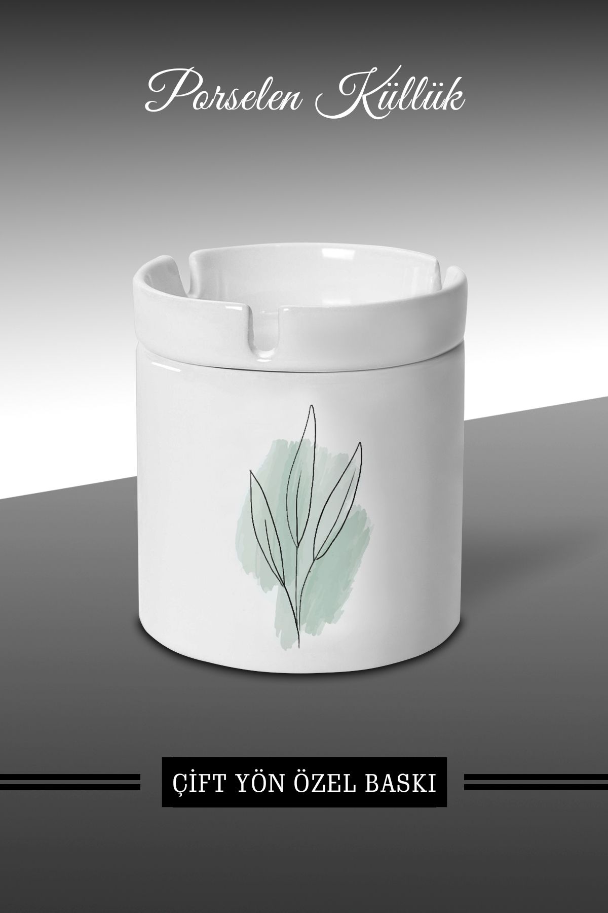 yhfoto ÇiçekArt A7 -Tasarımlı Küllük - Porselen Küllük - Kül Tablası