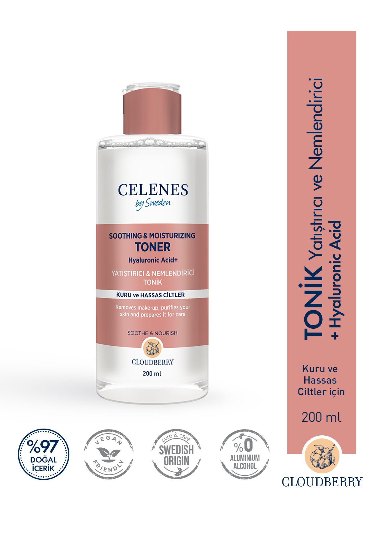 Celenes by Sweden CLOUDBERRY MOİSTURİZİNG & SOOTHİNG TONİC 200 ML KEYON2097