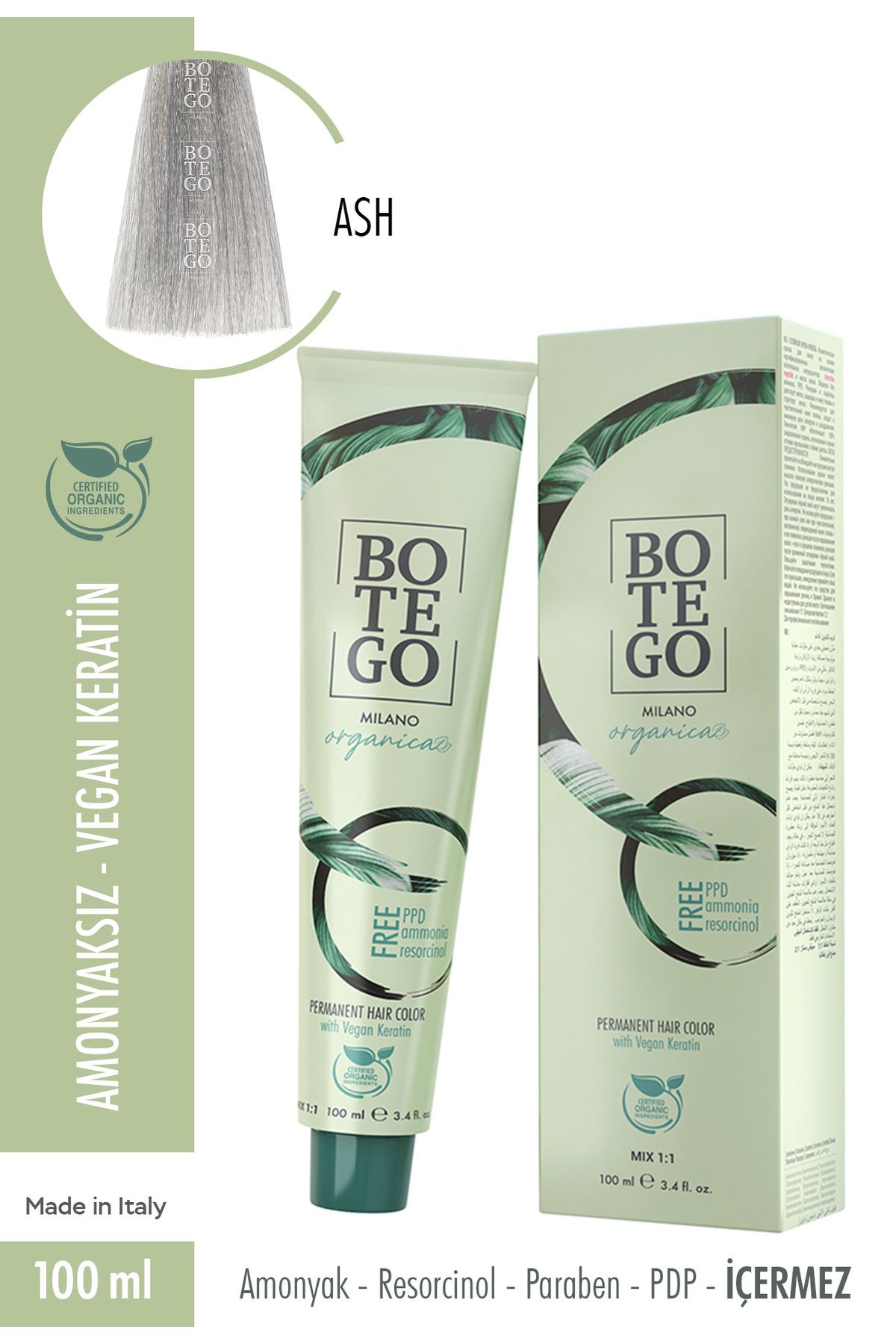 botegohair Botego Organica Krem Boya - Ash / Küllü 100 ml