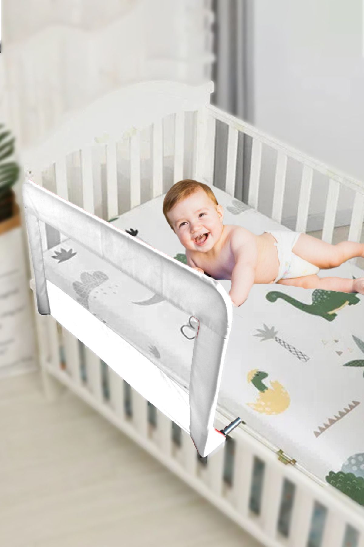 proger Ecm Bebek Yatak Bariyeri Yatak Korkuluğu- Beyaz