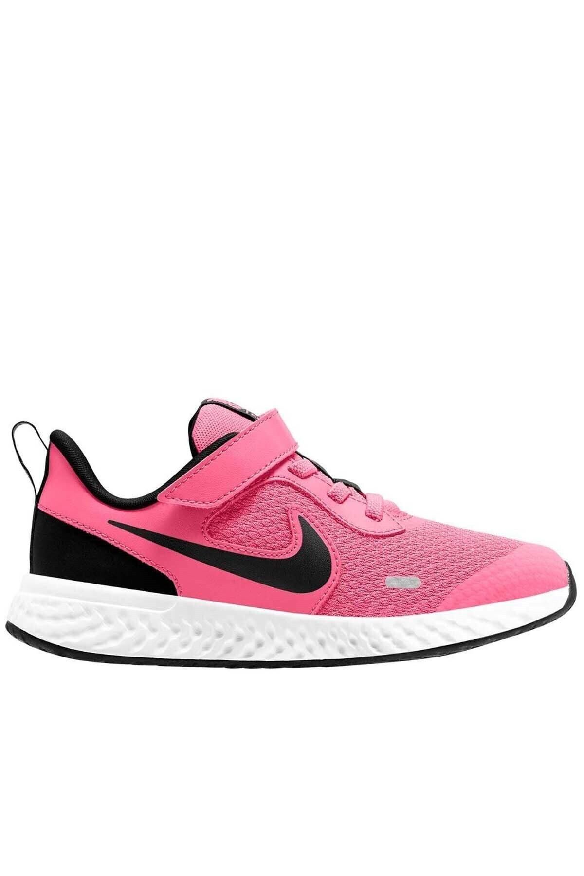 Nike Revolution 5 Kids Pink Psv Kız Çocuk Çırtlı Bantlı Lastik Ipli Yürüyüş Koşu Ayakkabısı Pembe