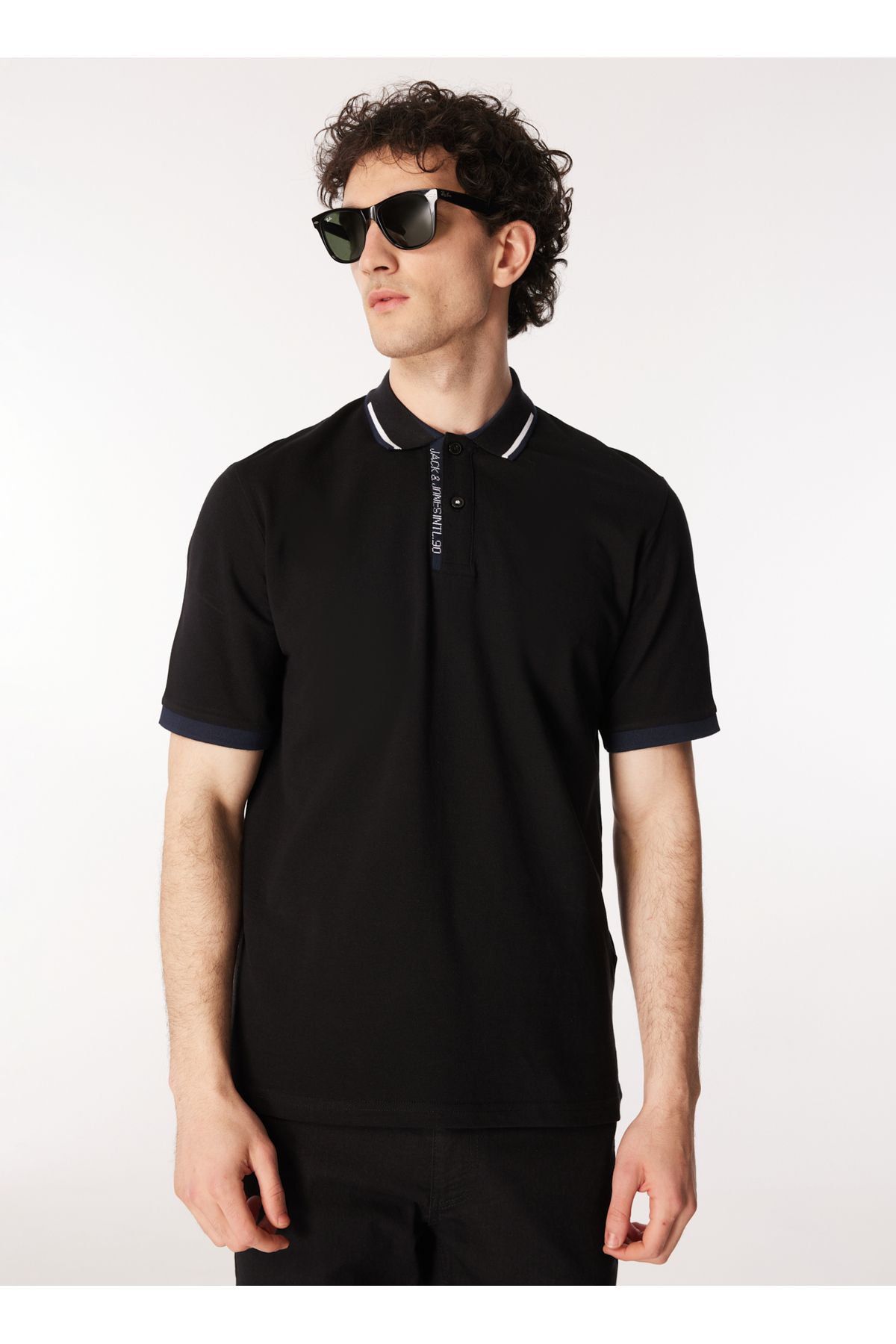Jack & Jones Siyah Erkek Polo T-shirt Jjsteel Polo Ss