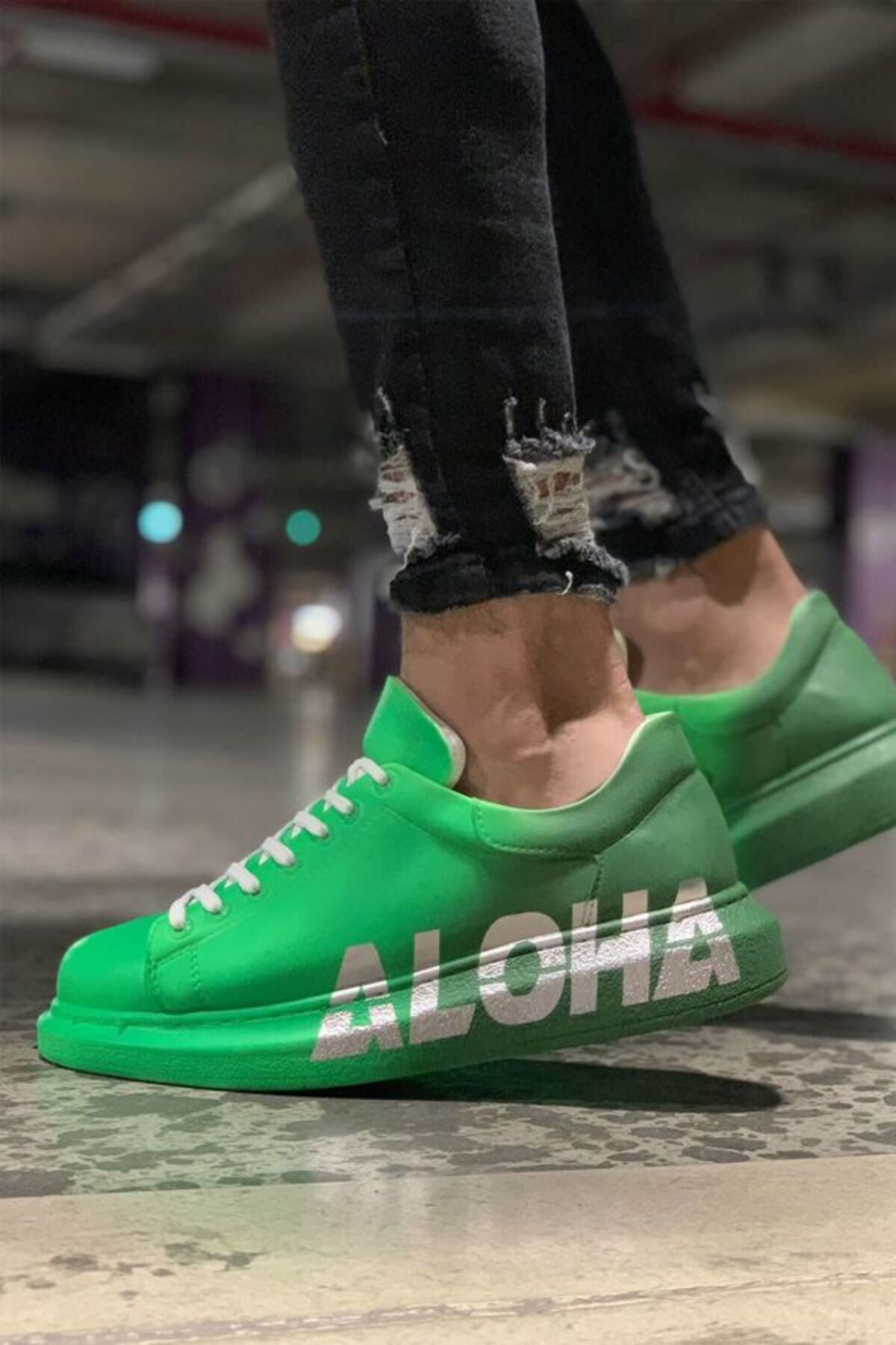 pabucmarketi Erkek Spor Ayakkabı Yeşil Koyu Yeşil