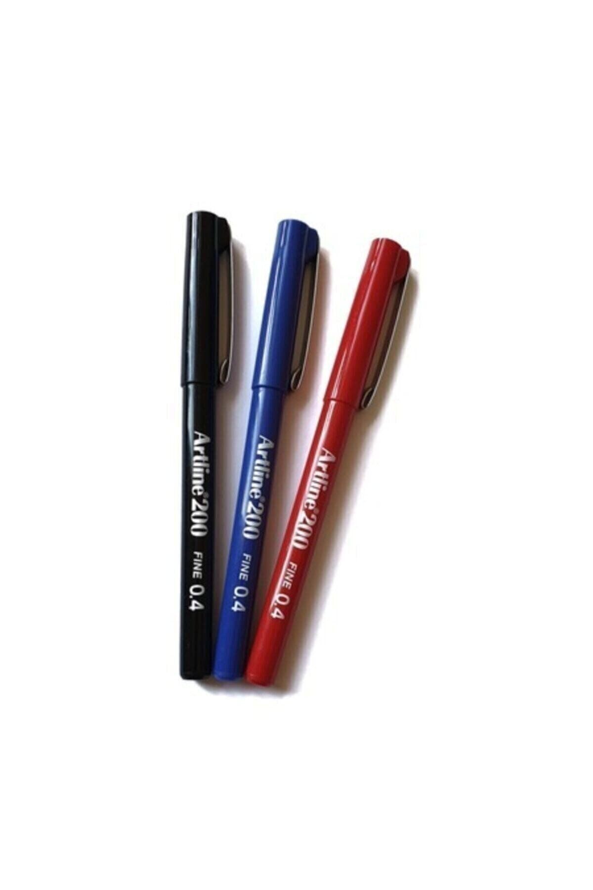 artline 200 Fineliner 0.4 Mm Yazı & Çizim Kalemi 3 Renk