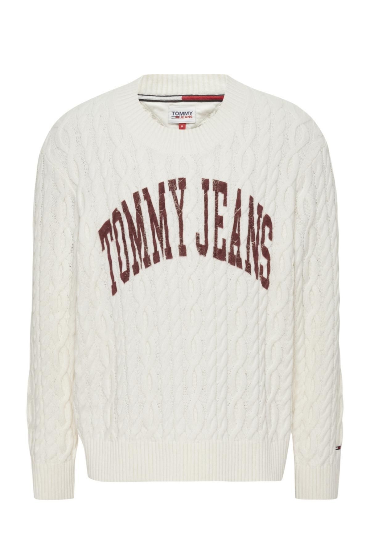 Tommy Hilfiger Erkek Beyaz Sweatshirt Dm0dm15070ybh-beyaz