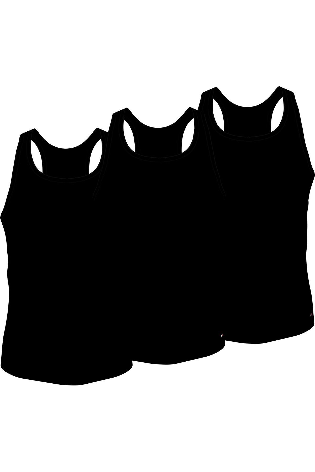 Tommy Hilfiger Erkek Marka Logolu Pamuklu Günlük Kullanıma Uygun Siyah Atlet Um0um03179-05n