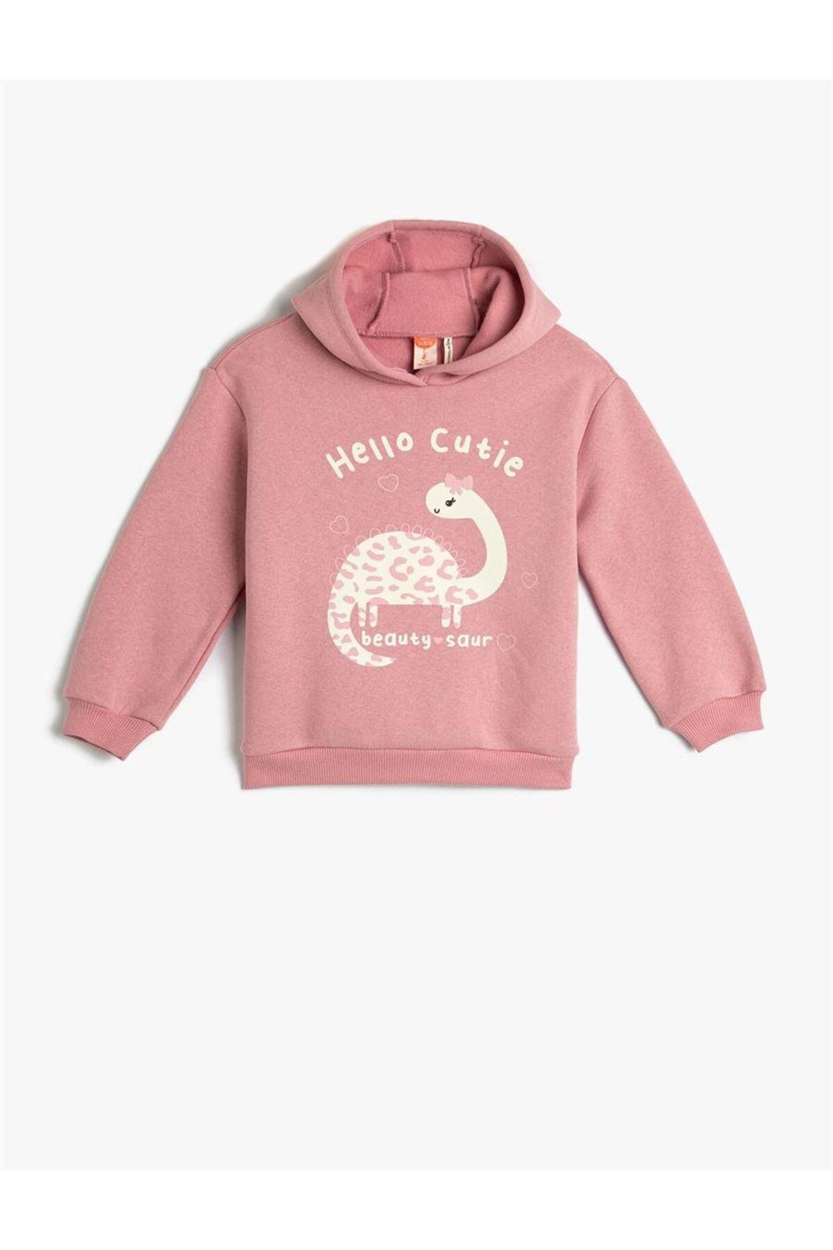 Koton 4wmg10091ak 274 Pembe Kız Bebek Pamuk Jersey Sweatshirt