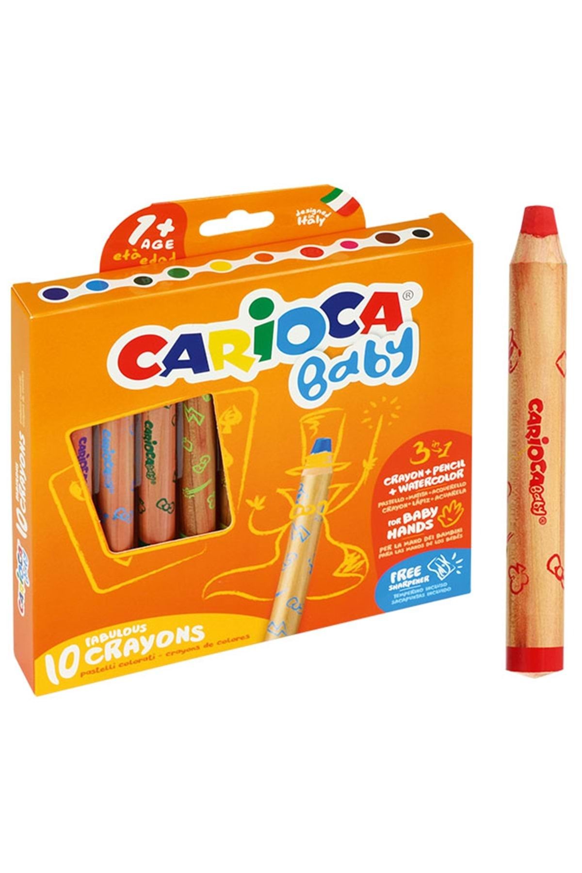 Carioca Jumbo Bebek Ahşap Göv. Boya Kal. 3 In 1 10lu