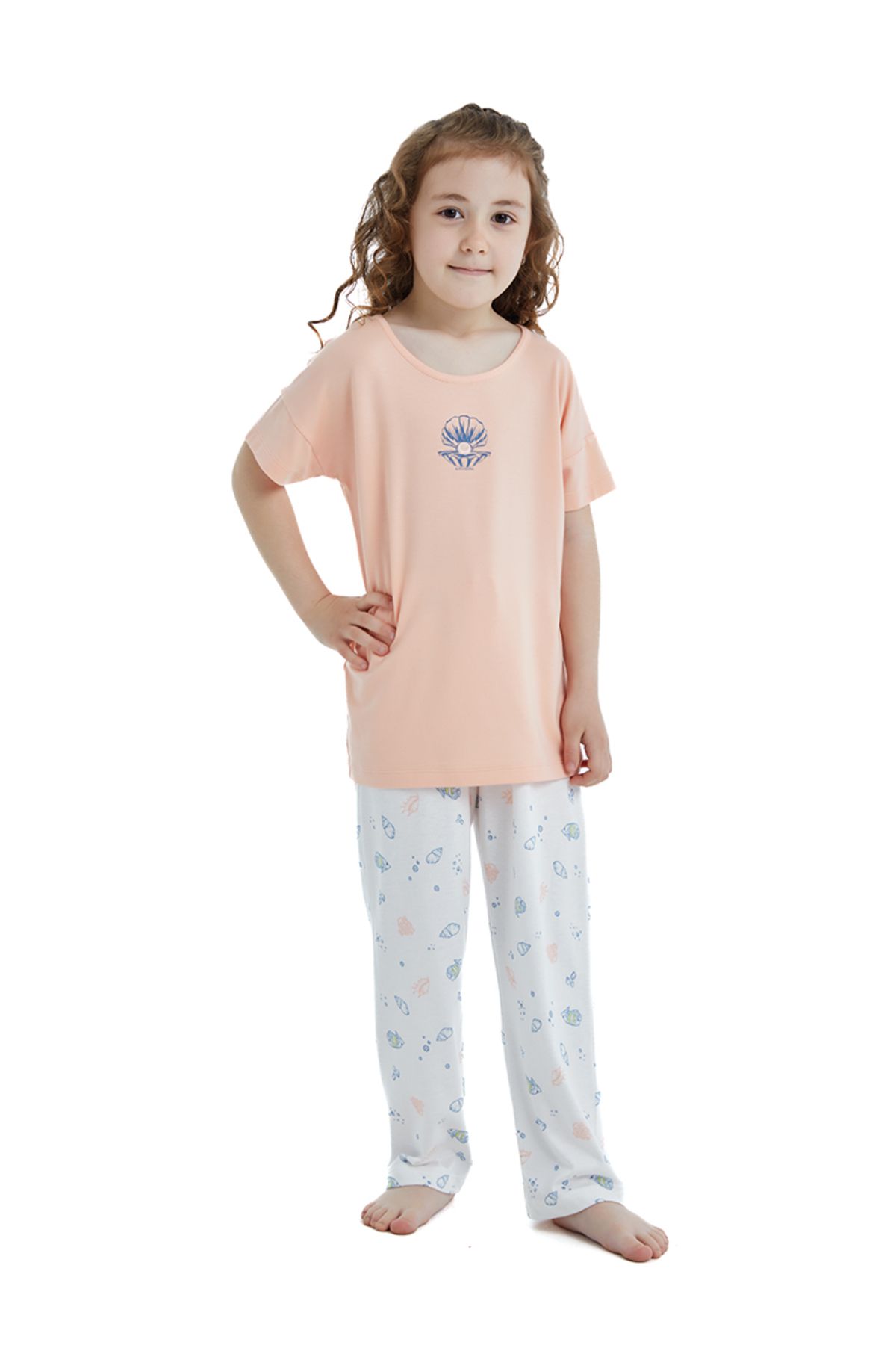 Blackspade Kız Çocuk Pijama Takımı 51348 - Somon