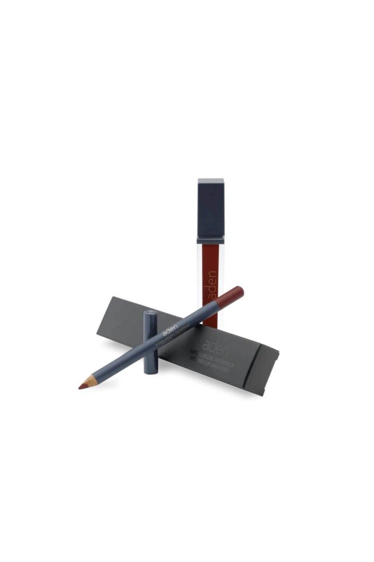 Aden Liquid Lipstick + Lipliner Pencil Set ( 23 Currant )