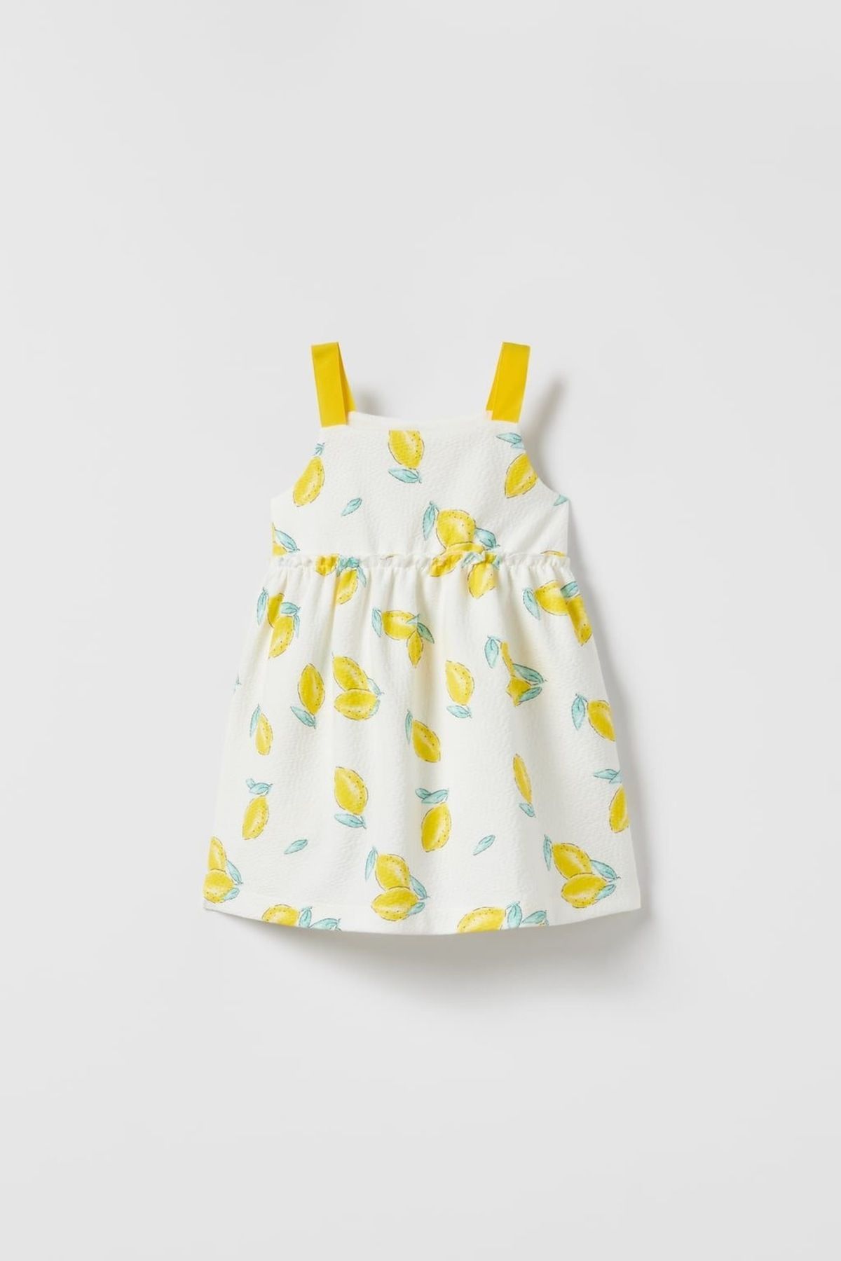 nyla Kız Çocuk Limon Desenli Pamuklu Askılı Elbise
