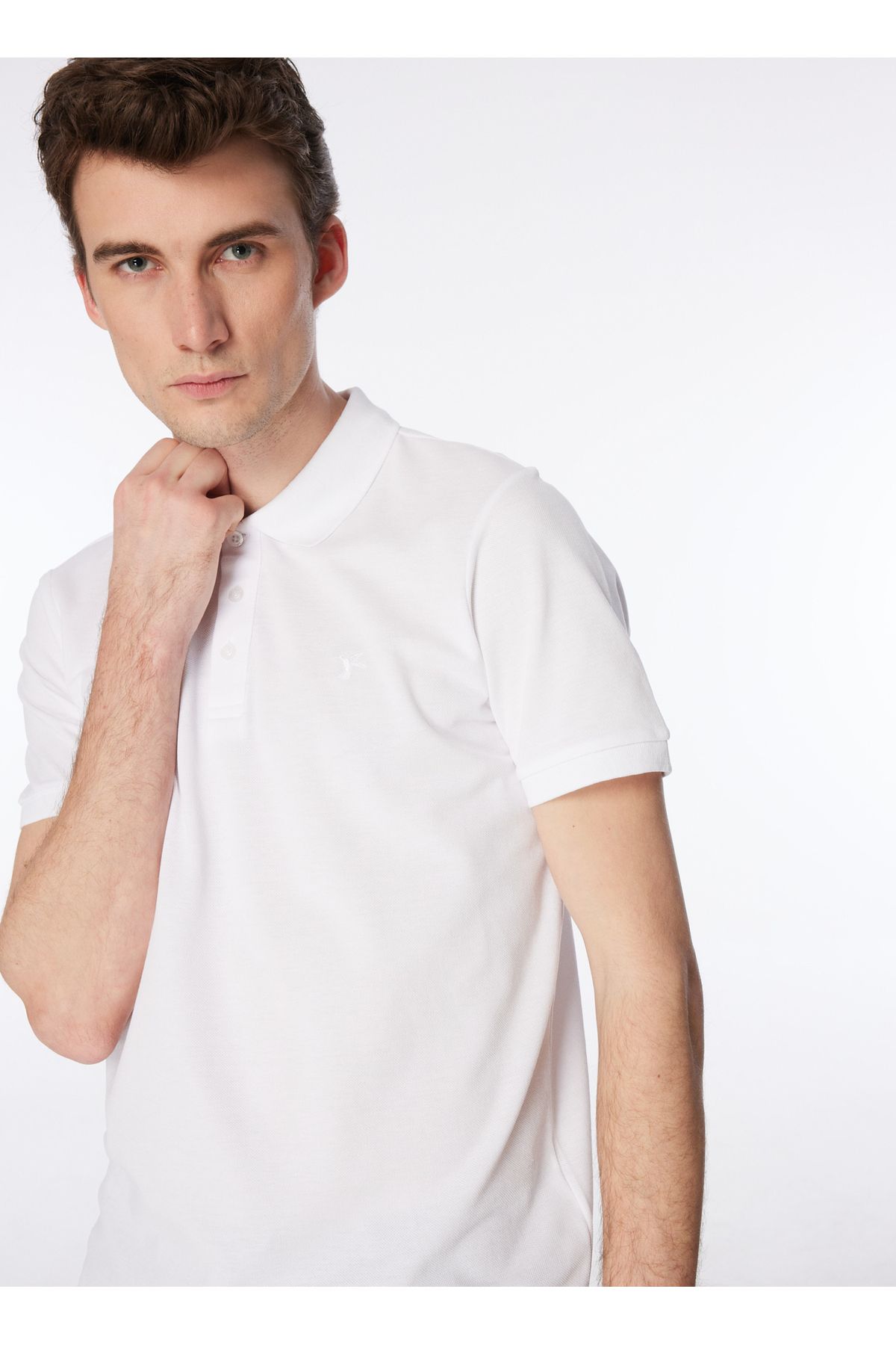 Fabrika Beyaz Erkek Regular Fit Polo T-shirt Boramır-y