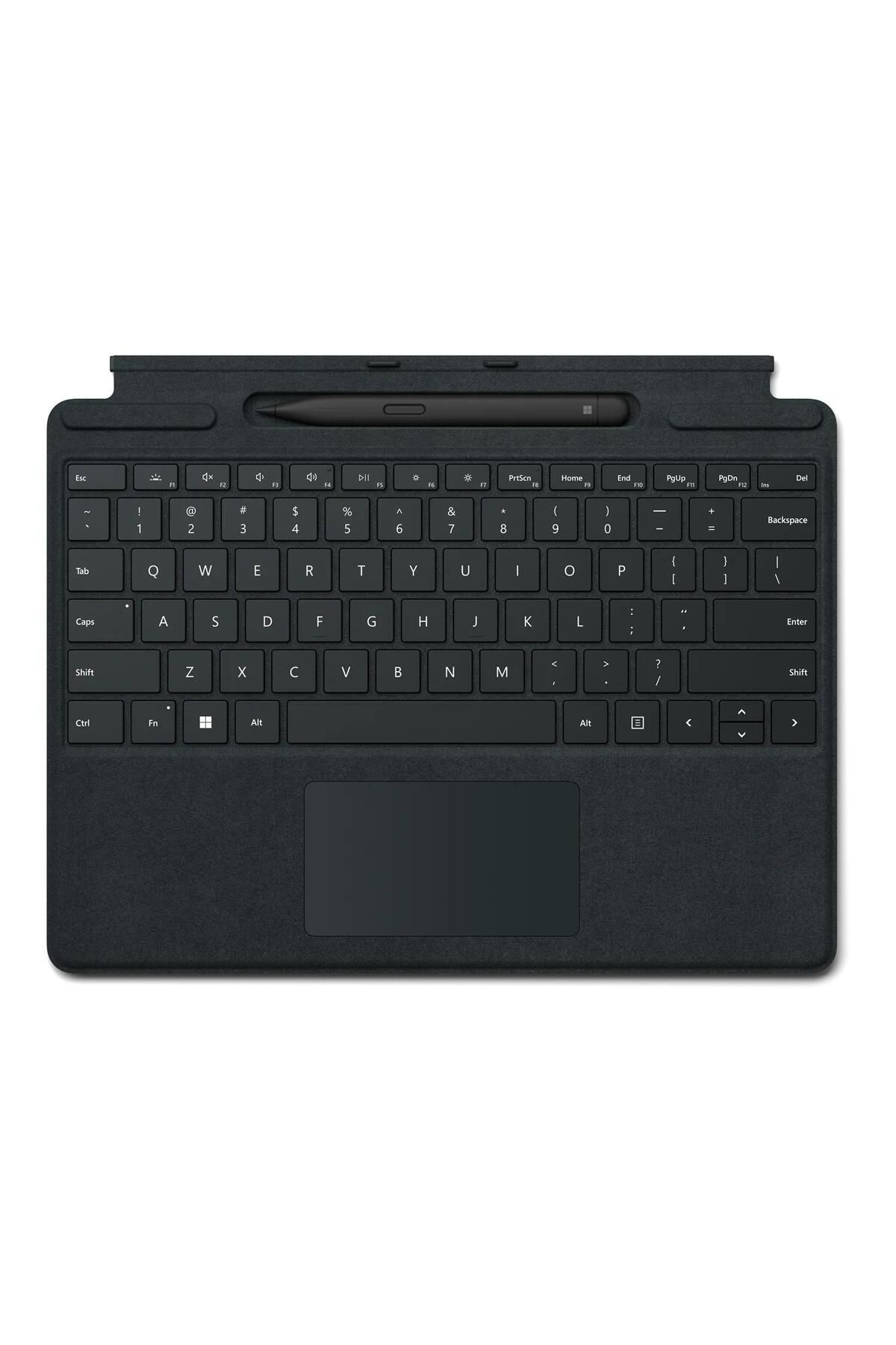Microsoft Surface Pro 8, 9 Ve Pro X Uyumlu Q Ingilizce Klavye Ile Slim Pen 2 – Siyah