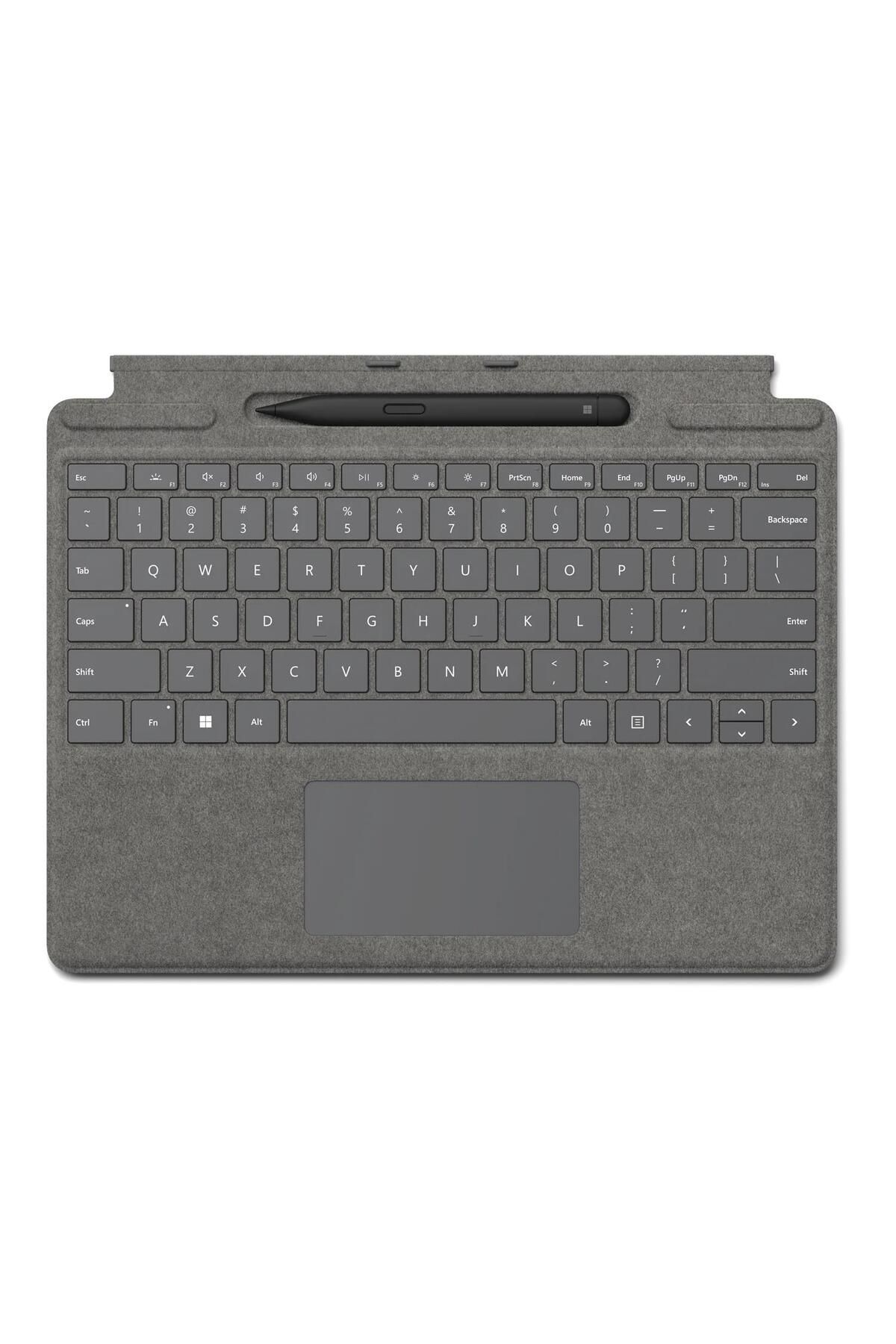 Microsoft Surface Pro 8, 9 Ve Pro X Uyumlu Q Us Ingilizce Klavye Ile Slim Pen 2 - Kömür Grisi