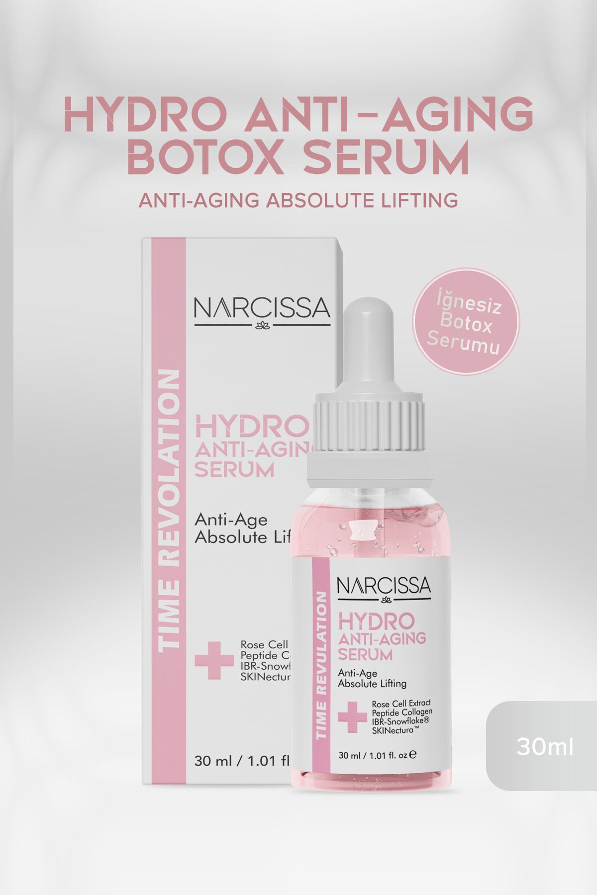 Narcissa Anti-Aging Botox Etkili Serum - Dolgunlaştırıcı ve Sıkılaştırıcı İğnesiz Botox Serumu 30 ML