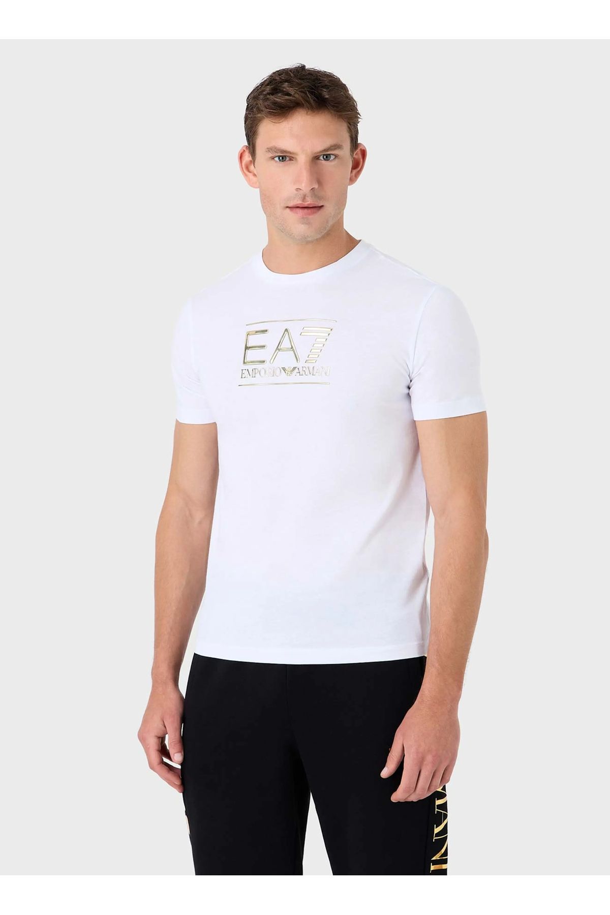 EA7 Bisiklet Yaka Beyaz Erkek T-shirt 6rpt19pjm9z1100