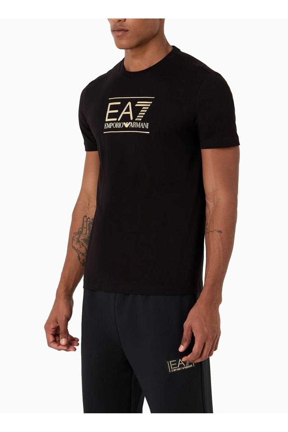 EA7 Bisiklet Yaka Siyah Erkek T-shirt 6rpt19pjm9z1200