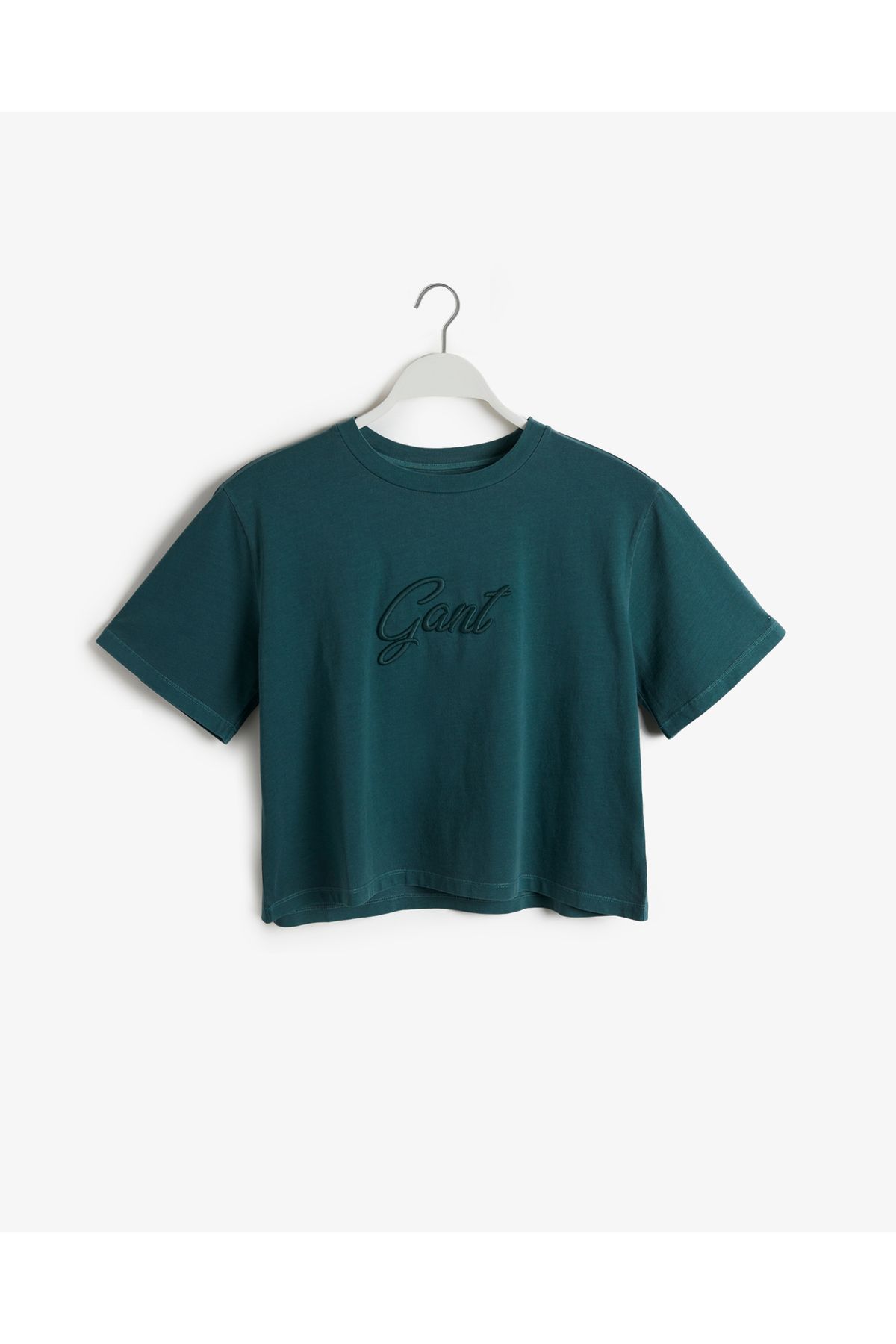 Gant Kadın Yeşil Regular Fit Bisiklet Yaka Logolu T-shirt
