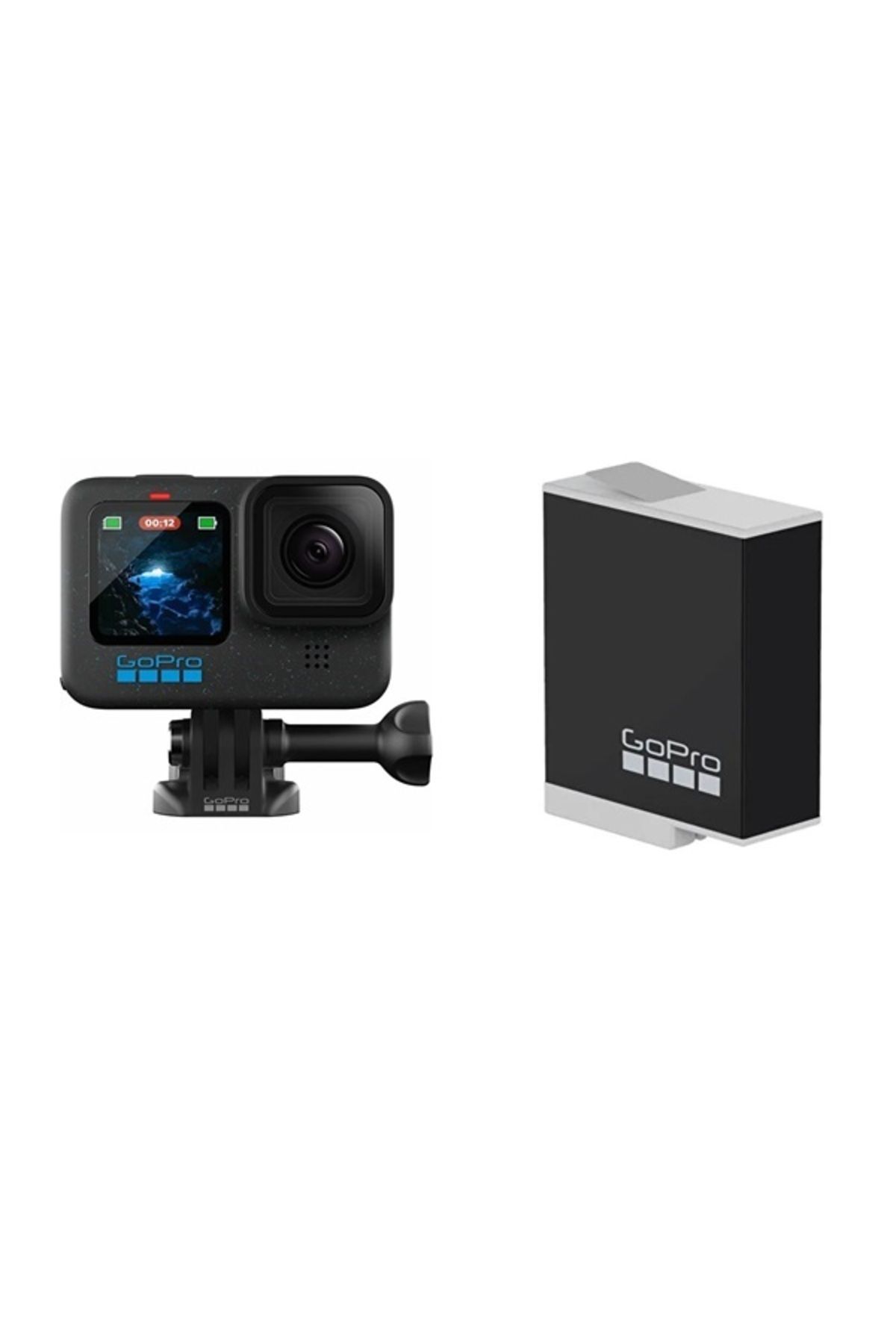 GoPro HERO12 Black Aksiyon Kamera ve Yedek Enduro Batarya (Türkiye Resmi Distribütör Garantili)