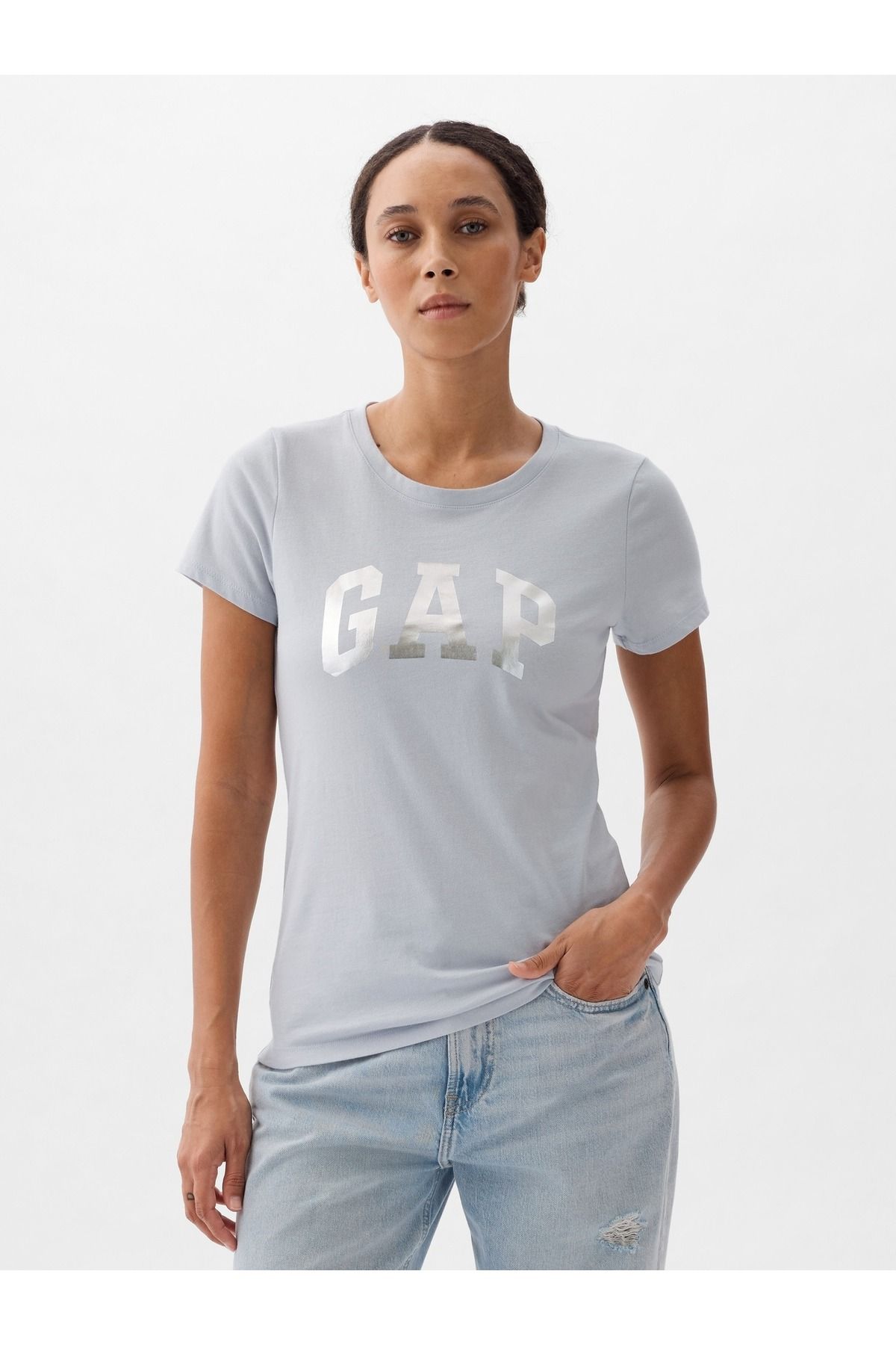GAP Kadın Gri Gap Logo T-Shirt