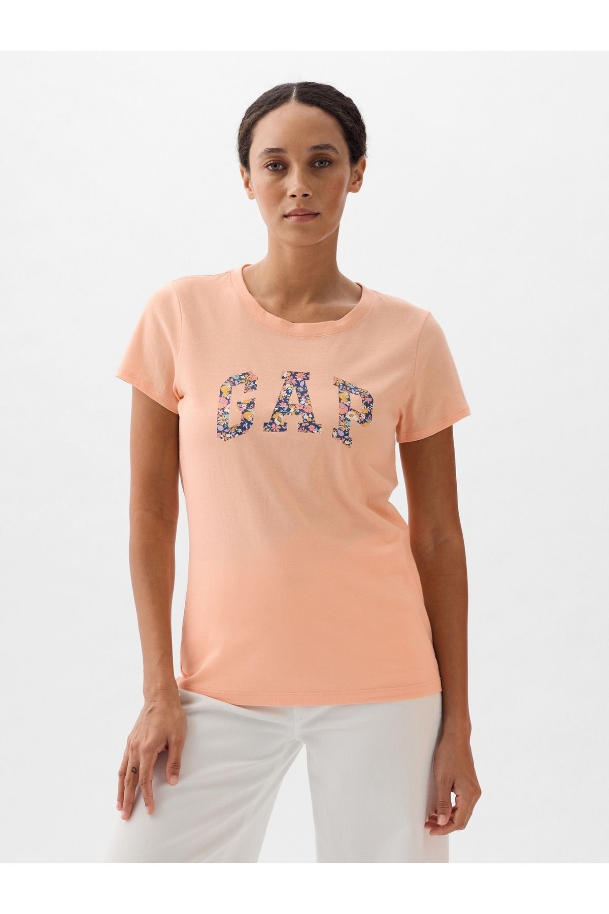 GAP Kadın Turuncu Gap Logo T-Shirt