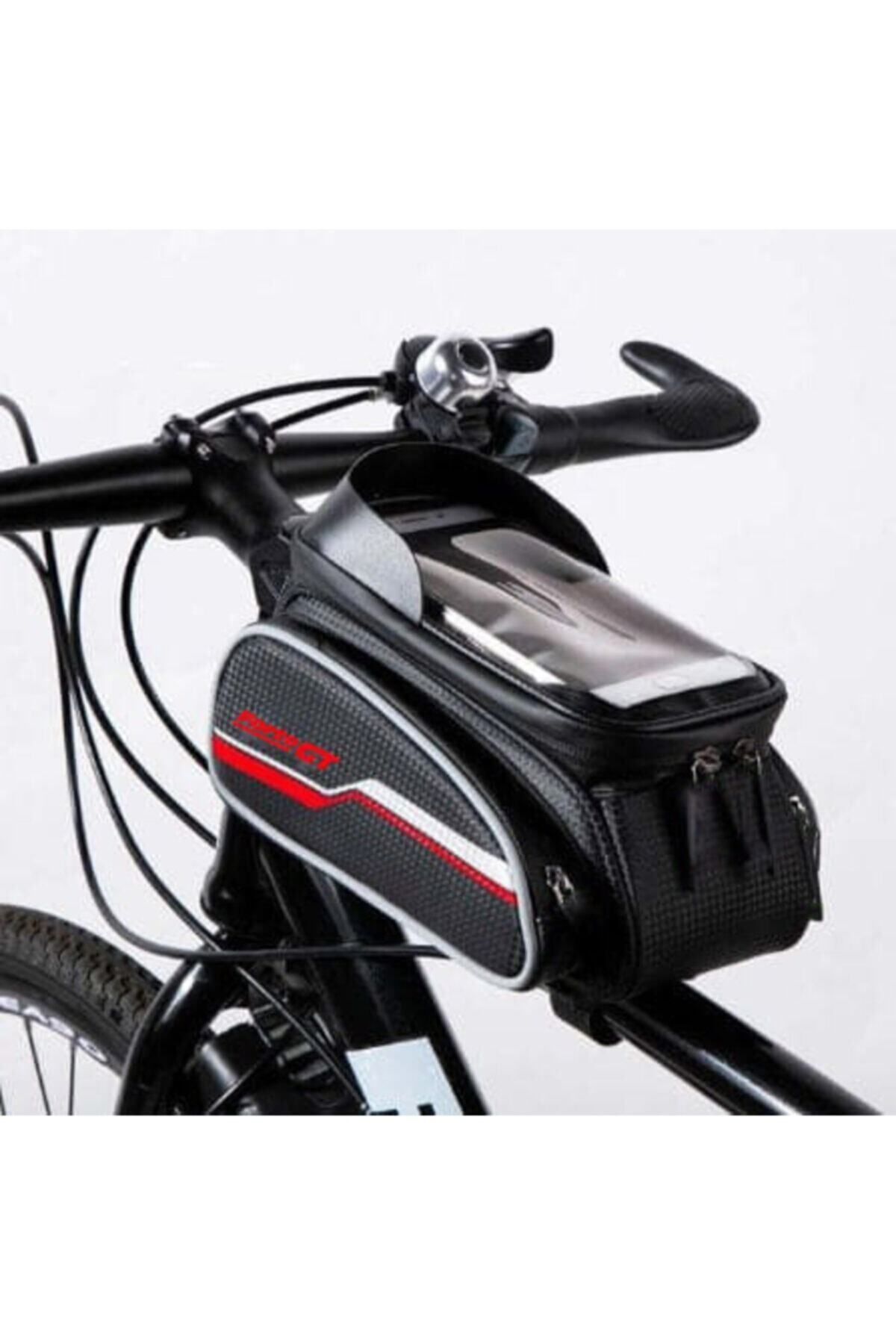 Forte Gt 816 6 inç Su Geçirmez Dokunmatik Ekran Bisiklet Kadro Üstü Çanta Kırmızı