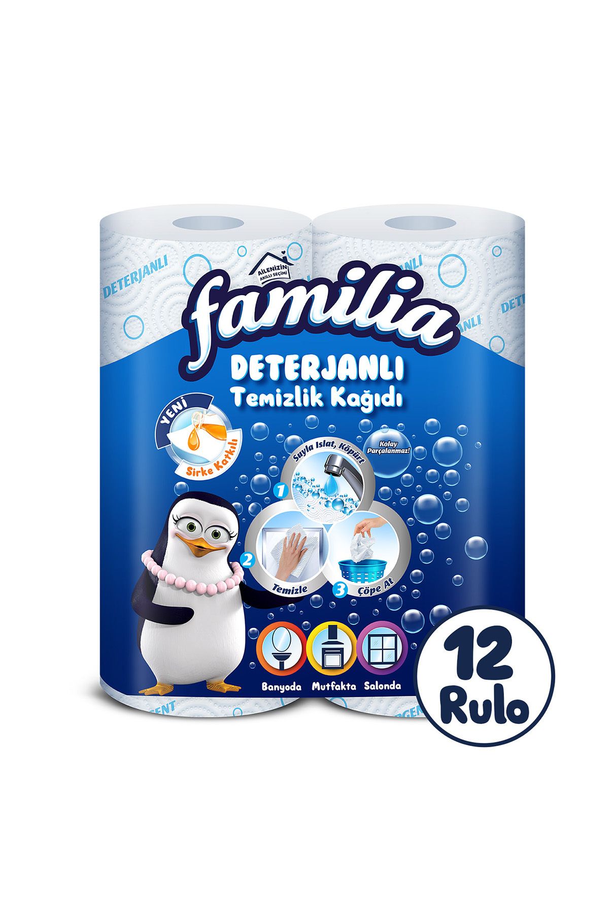 Familia Deterjanlı Temizlik Kağıdı 12 Rulo (2 RULO X 6 PAKET)