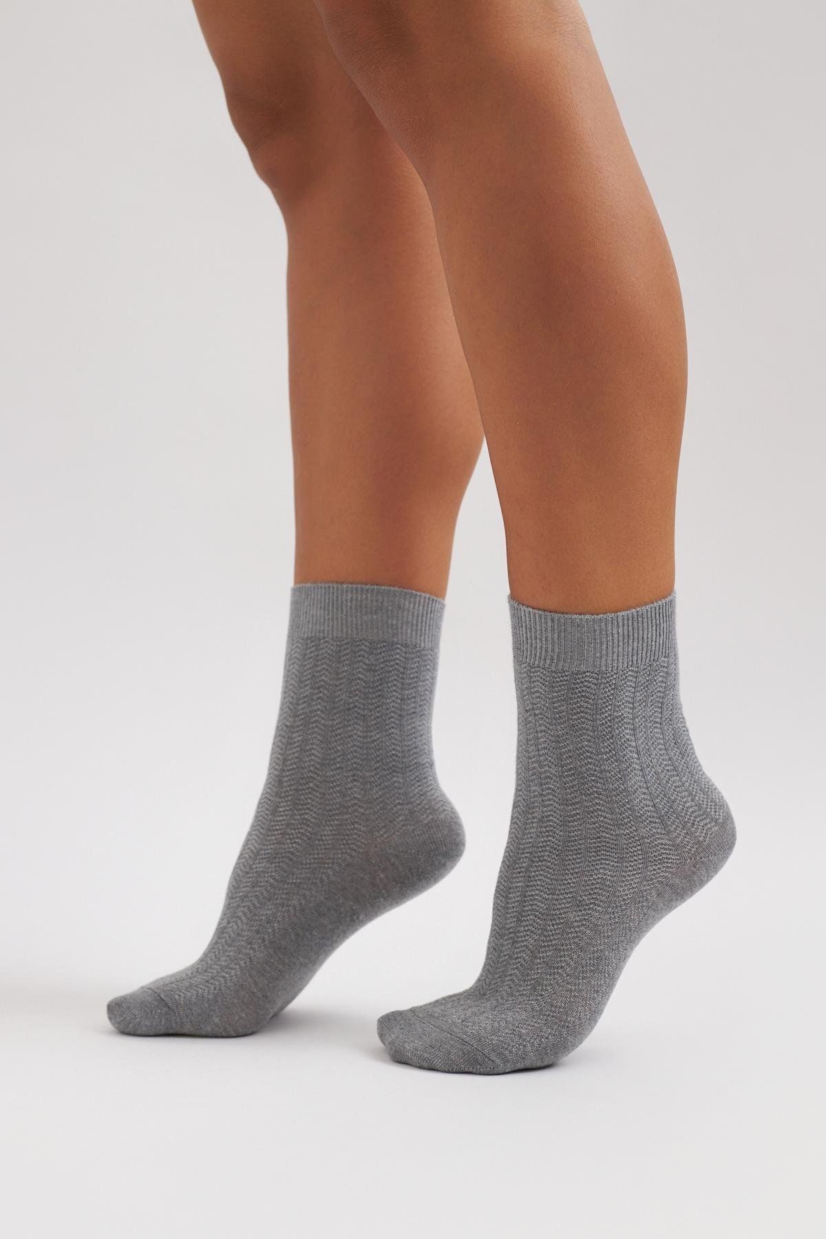 Katia & Bony Kadın Desenli Soket Çorap Gri