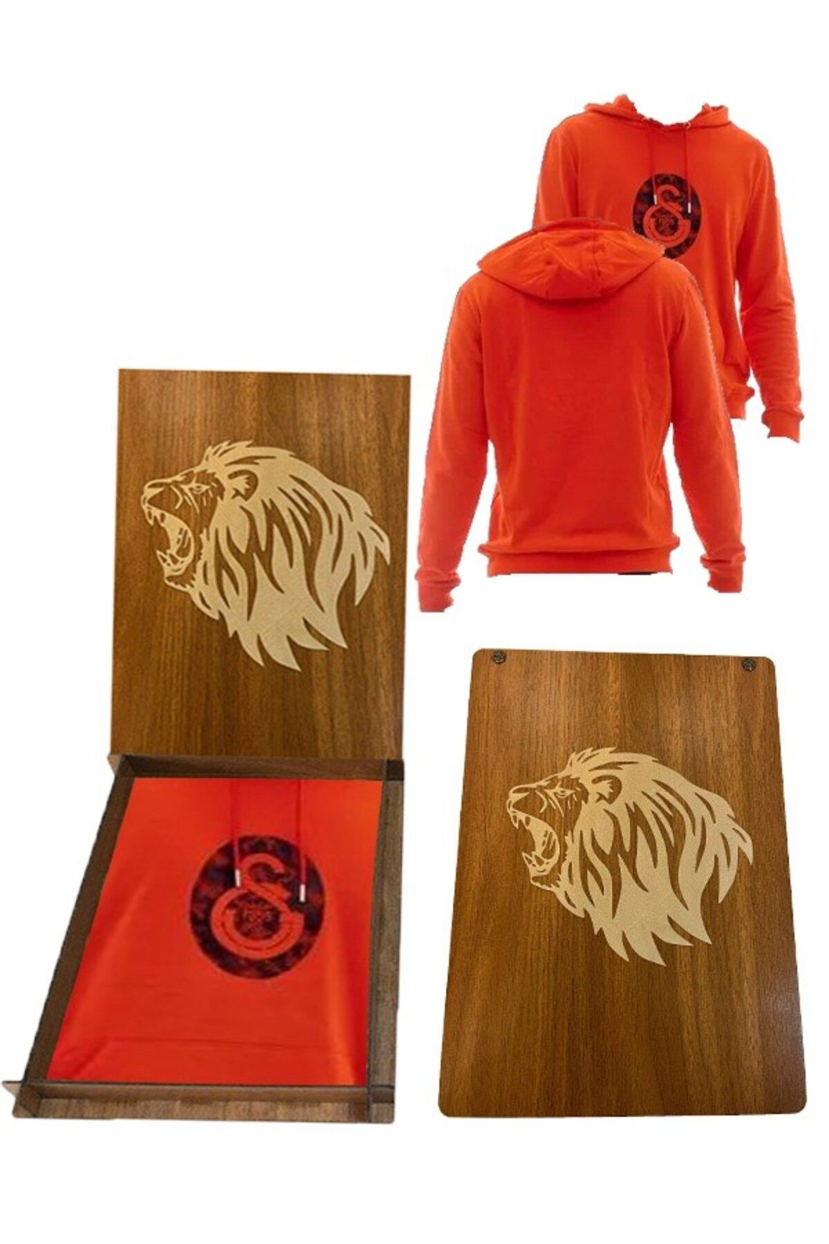 Galatasaray Lisanslı Logolu Erkek Sweatshirt Aslan Ahşap Kutulu