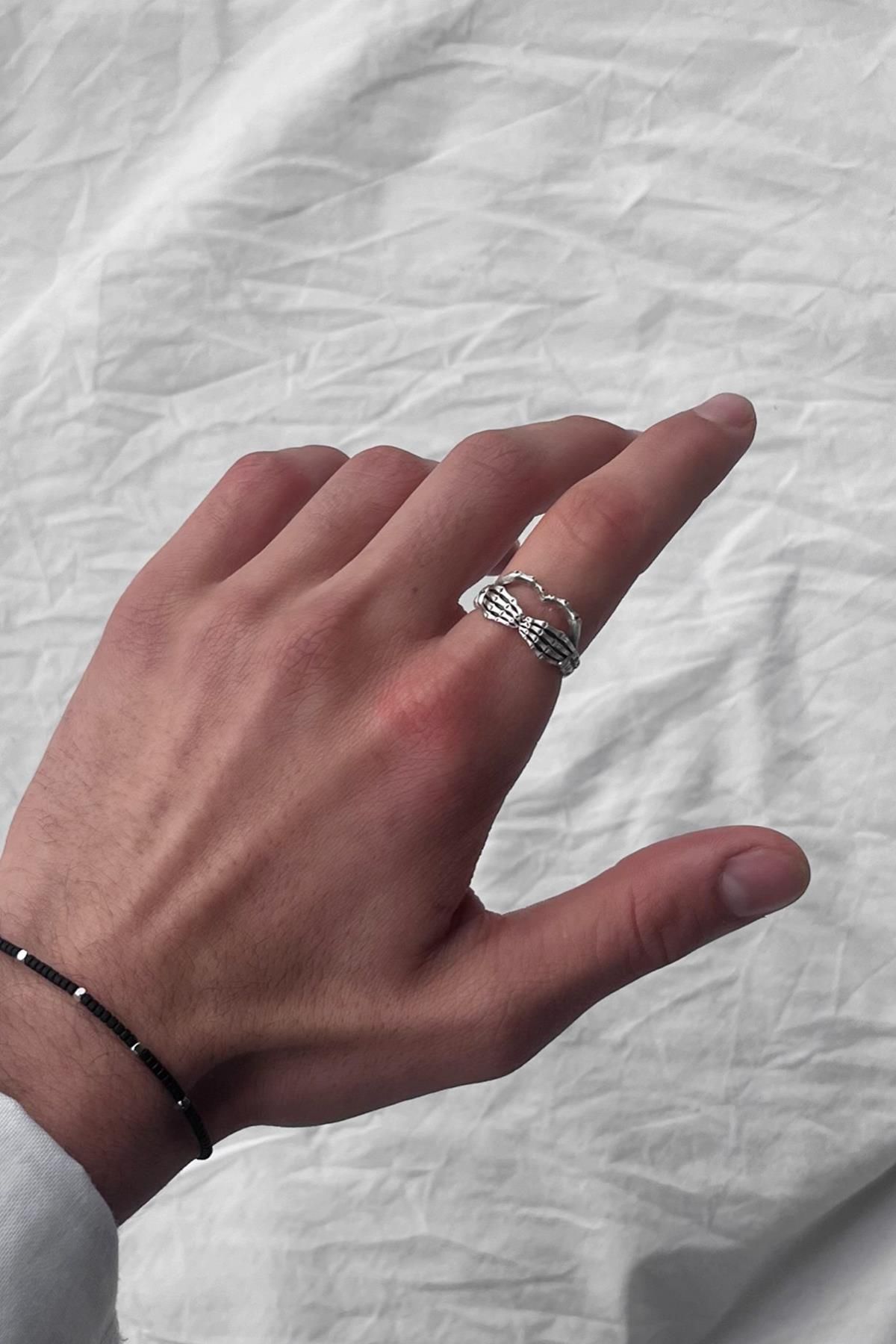 Flaw Wear Finger Gümüş Kaplama Ayarlanabilir Yüzük
