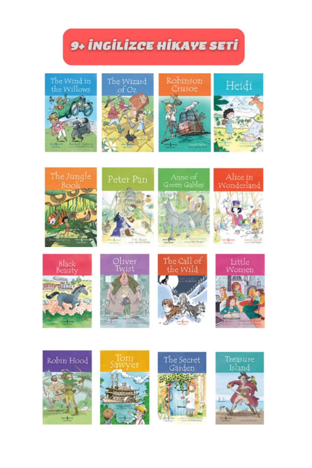 ismega İngilizce Çocuk Kitapları Hikaye Seti 9+ Yaş 16'lı Eğitici Set ingilizce Okuma Ve Anlamaya Yardımcı