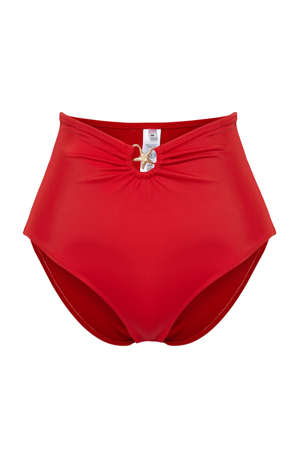 TRENDYOLMİLLA Kırmızı Aksesuarlı Yüksek Bel Hipster Bikini Altı TBESS24BA00127