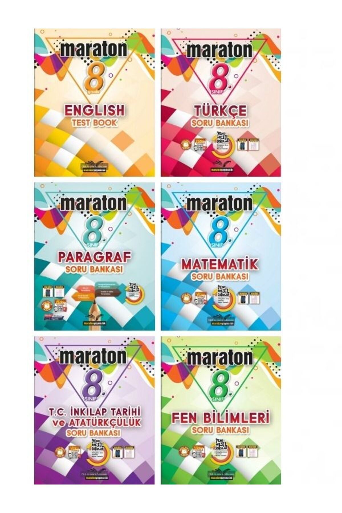 Maraton Yayınları maraton 8. Sınıf LGS Sınava Hazırlık Soru Bankası  (6 Kitap)