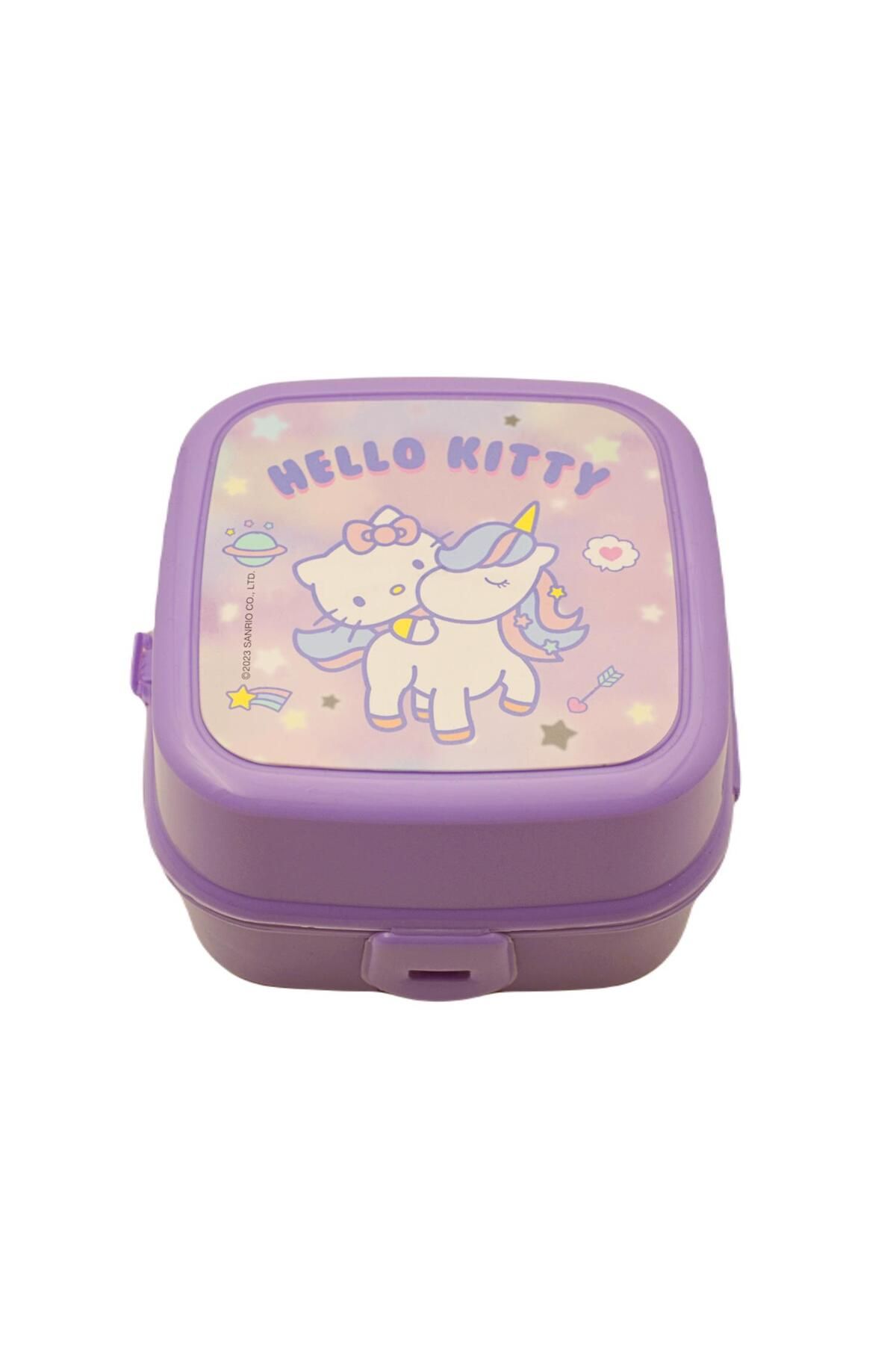 Hello Kitty 4 Bölmeli Kaşık-Çatal İçinde Beslenme Kabı