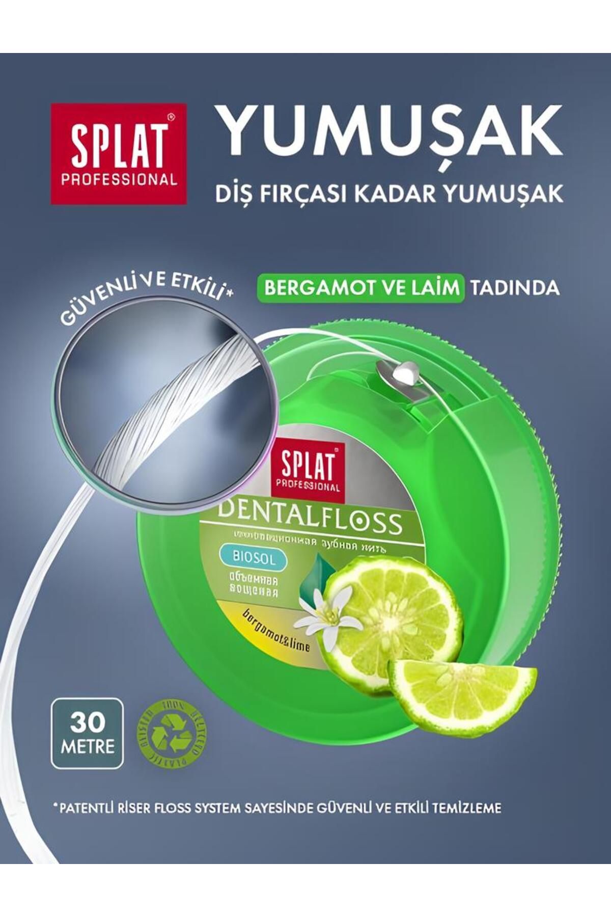 Splat Professional Bergamot Ve Limon Aromalı Hacimli Diş Ipi 30 Metre