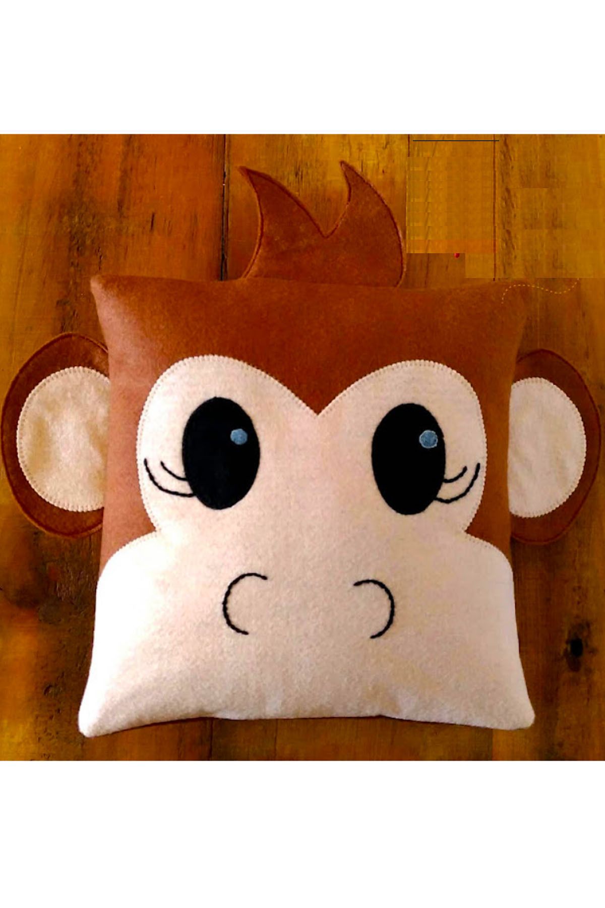 İnşirah Concept Maymun Çocuk Odası Doğal Keçe Dekoratif Yastık Bebek Odası Süsü Oyuncağı Sevimli Hayvan