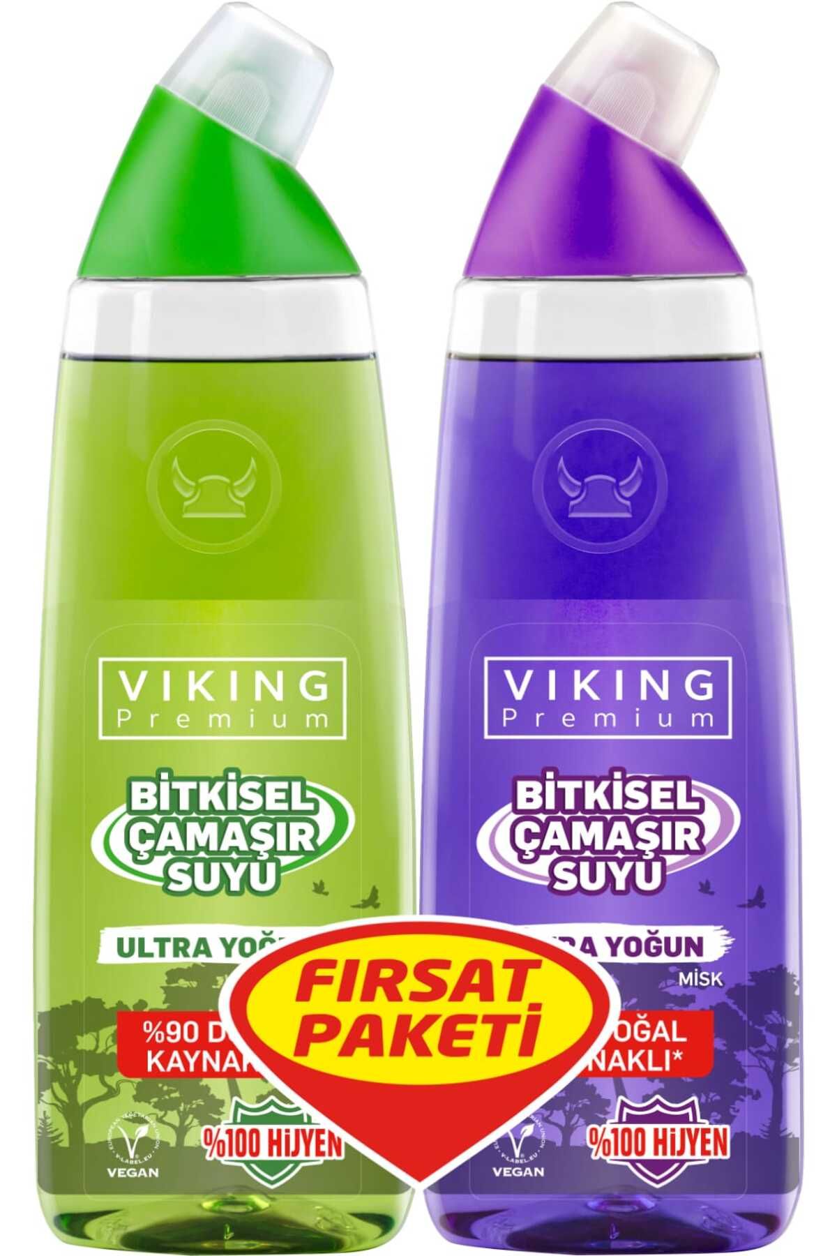 Viking Premium Ultra Çamaşır Suyu 750 ml Misk + Amber 2 'li Set