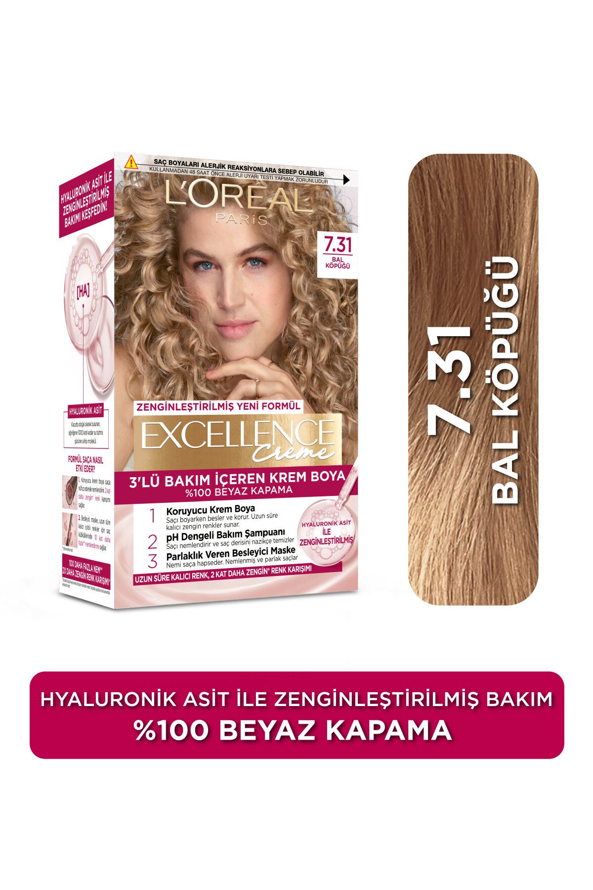 L'Oreal Paris L'Oréal Paris Excellence Creme Saç Boyası - 7.31 Bal Köpüğü