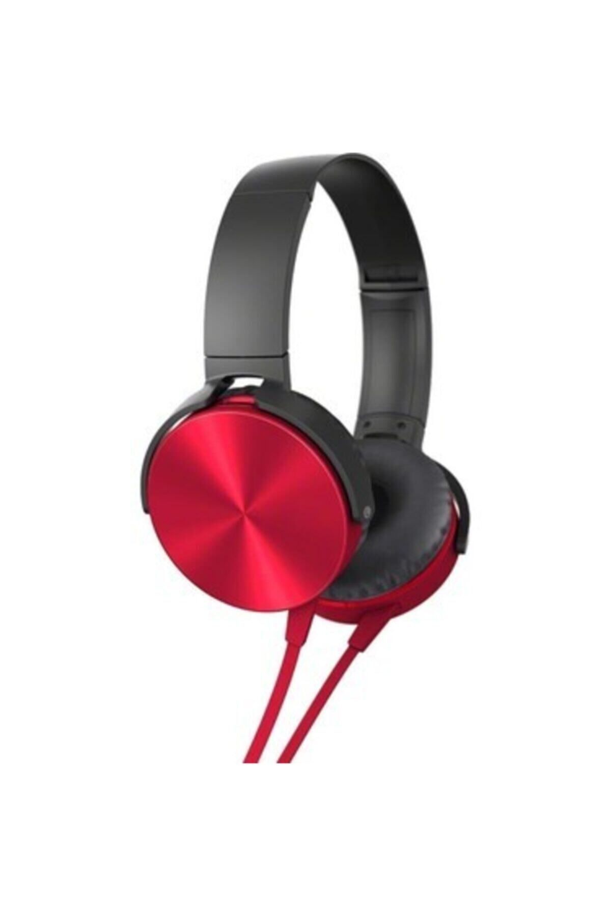Teknoloji Gelsin Kırmızı Extra Bass Kablolu Mikrofonlu Kulak Üstü Kulaklık