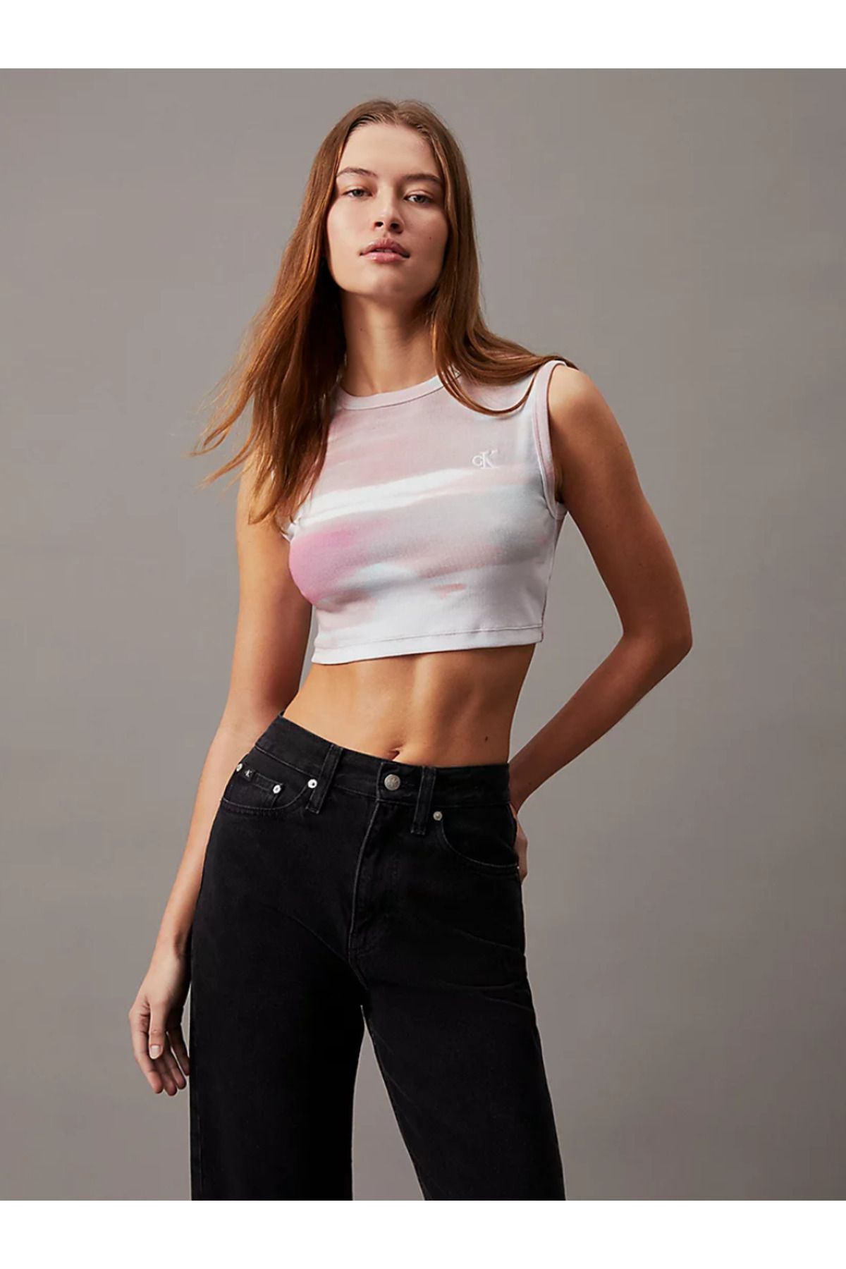 Calvin Klein All-Over Printed Cropped Top