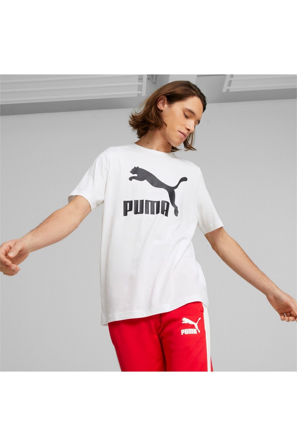 Puma Erkek Logo Tişört Classics Logo Tee White 53008802