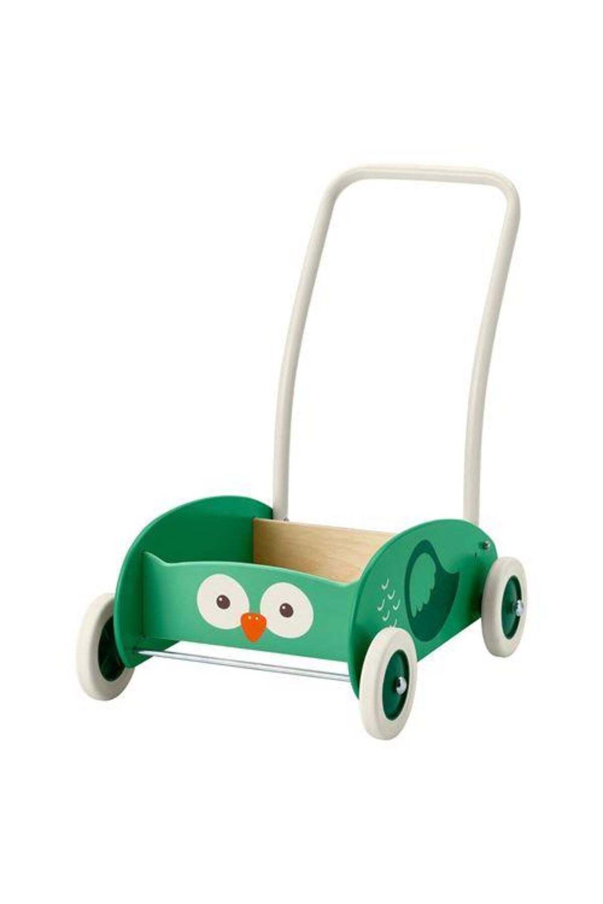 IKEA Bebek Yürüme Öğrenme Arabası Meridyendukkan Yeşil Renk Baykuş Temalı Huş Ağacı