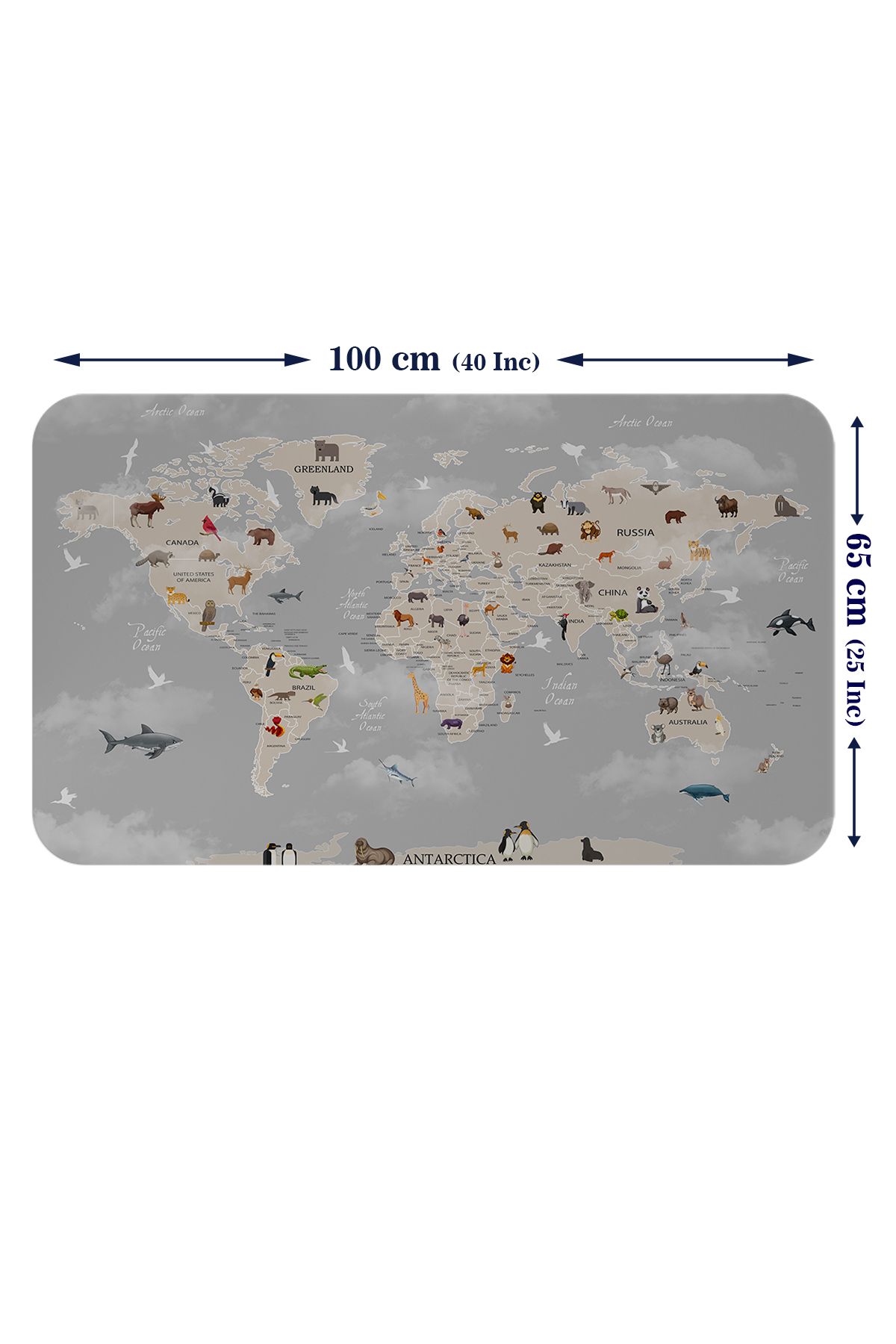 YE LOTUS Lts seri001 Eğitici Dünya Haritası Dünya Atlası Çocuk ve Bebek Odası Duvar Sticker-60x105-3793