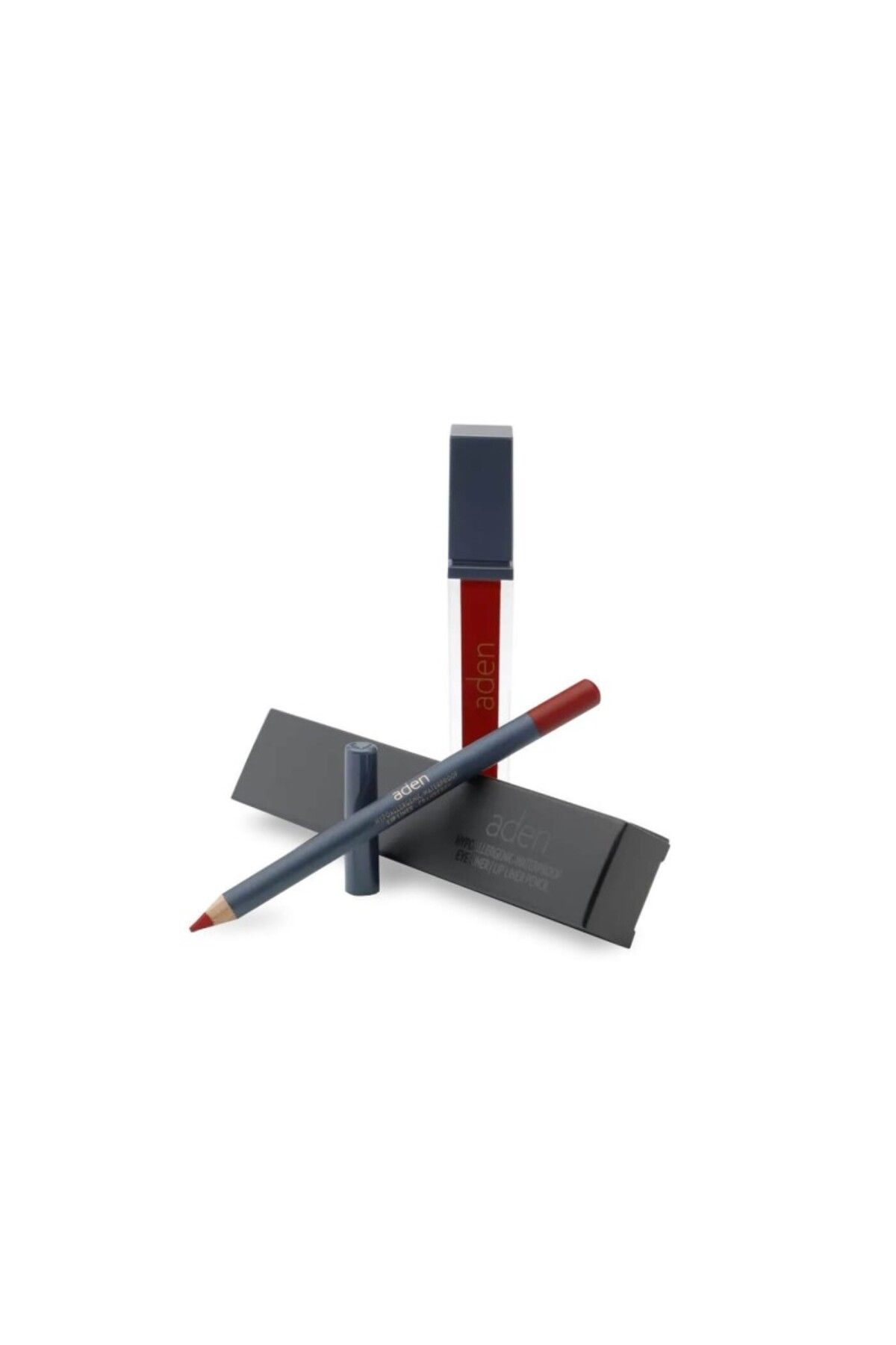 Aden Liquid Lipstick + Lipliner Pencil Set ( 14 Cranberry )