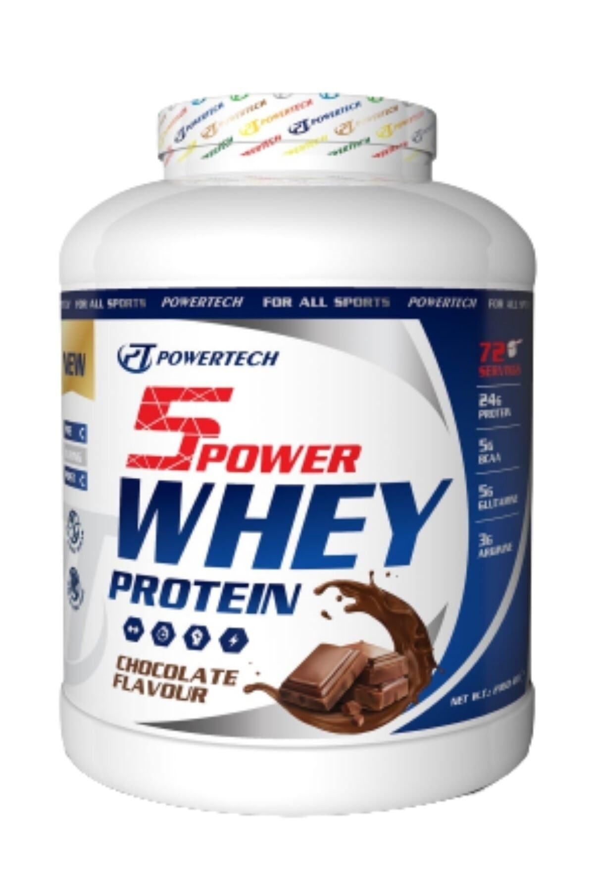 POWERTECH 5power Whey Protein Tozu Çikolata Aromalı 2160 gr 72 Servis