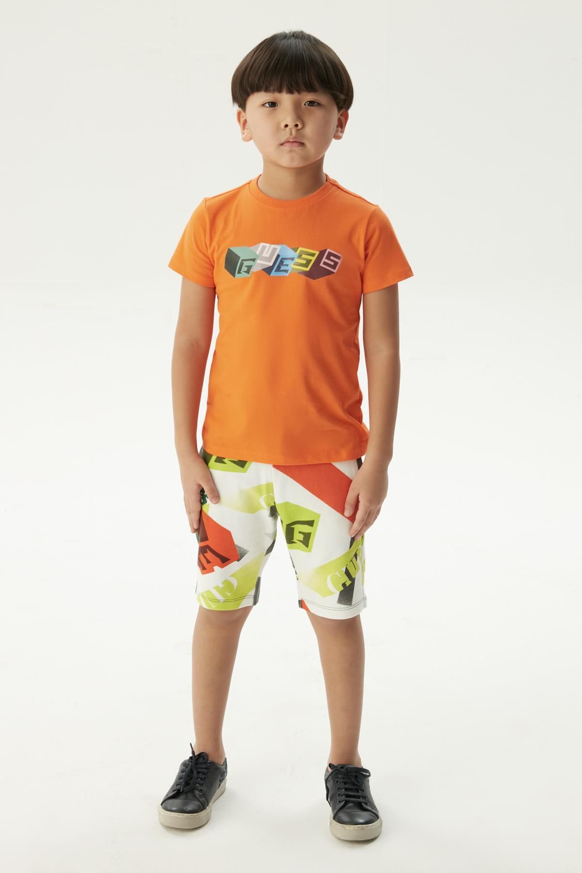 Guess Bg Store Erkek Çocuk Oranj T-shirt