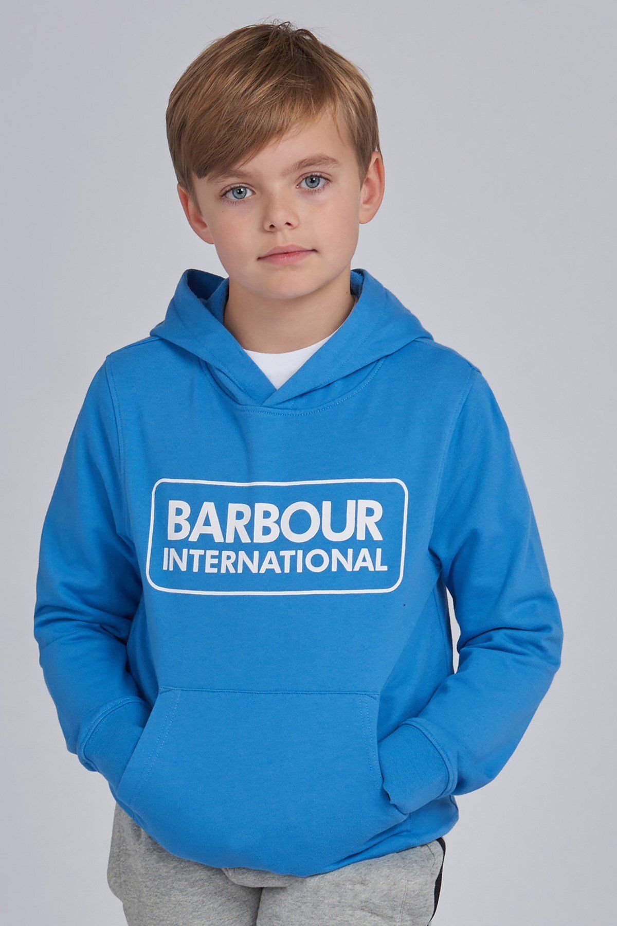 Barbour B.ıntl Erkek Çocuk Büyük Logo Kapüşonlu Sweat Bu63 Pure Blue