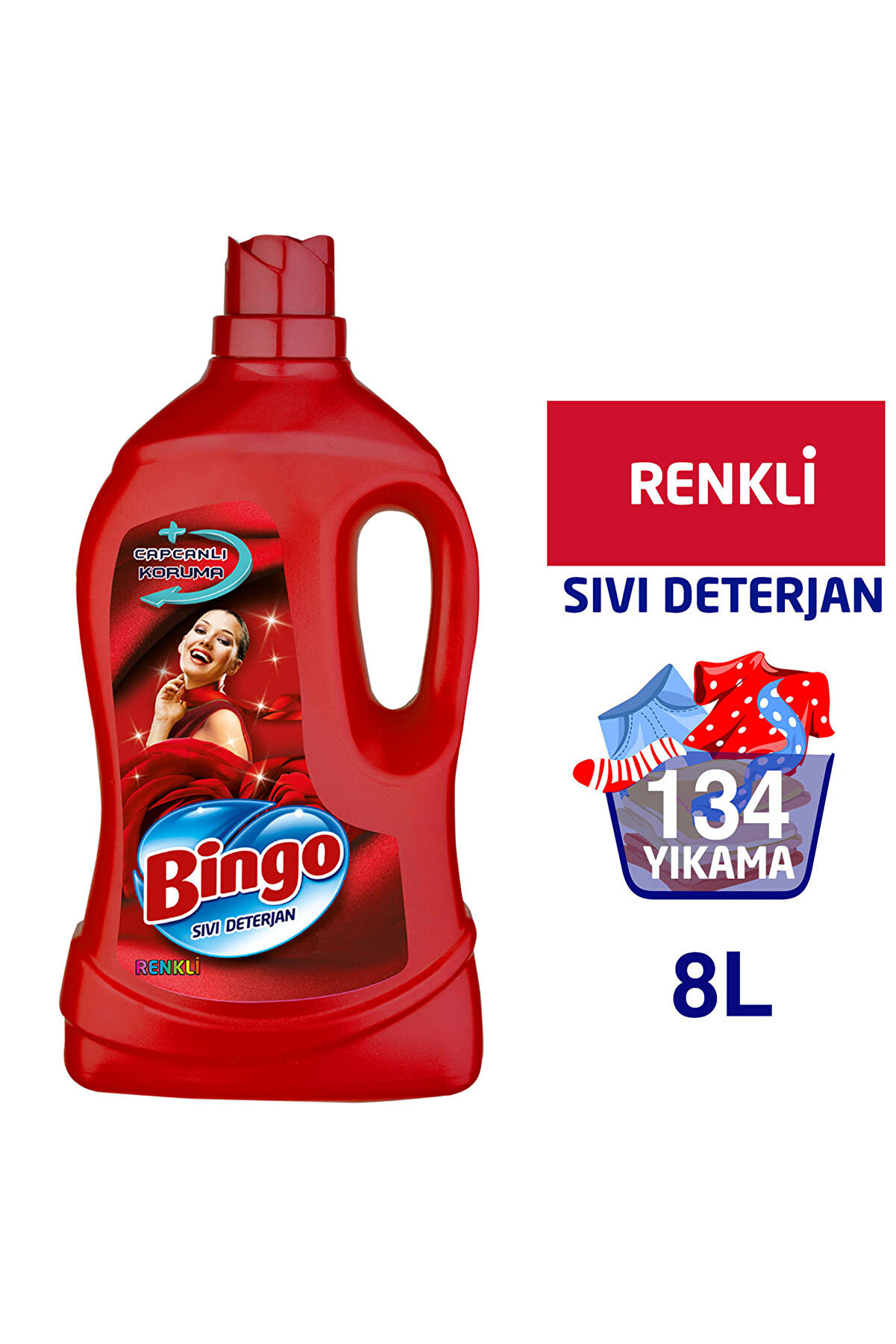 Bingo Renkli Sıvı Bakım Çamaşır Deterjanı 4 Lt X 2 Adet